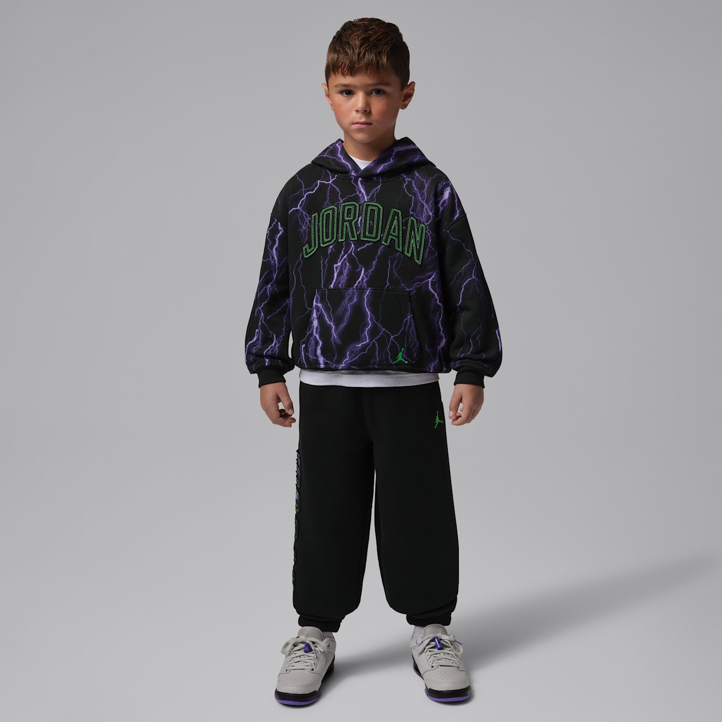 Детское худи Jordan Shock and Ahhh Fleece Pullover, цвет: Чёрный — фото 8