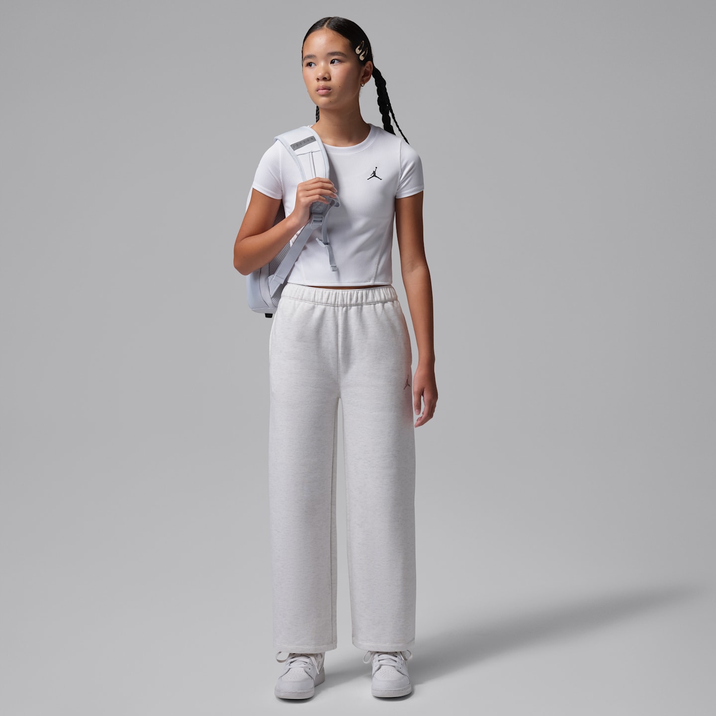 Детские брюки Jordan Brooklyn Fireside Fleece, цвет: Молочный меланжевый — фото 5