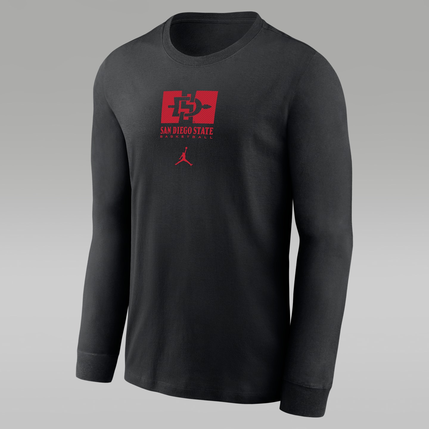 Мужская футболка Jordan San Diego State Basketball Legend Dri-FIT College Long-Sleeve, цвет: Чёрный — фото 1