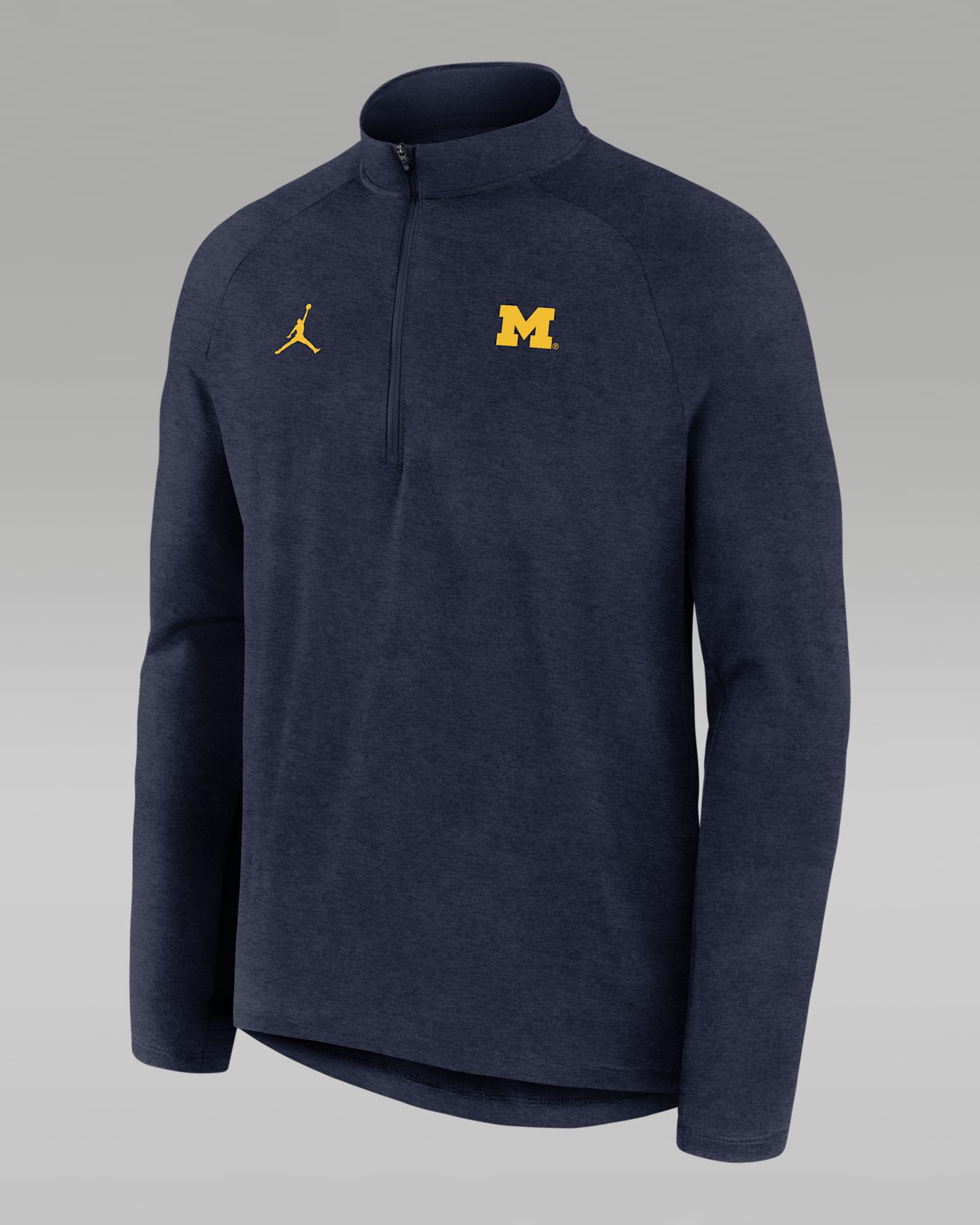 Мужской топ с длинным рукавом на полумолнии Jordan Brand Dri-FIT College Michigan Stride, цвет: Тёмно-синий — фото 3