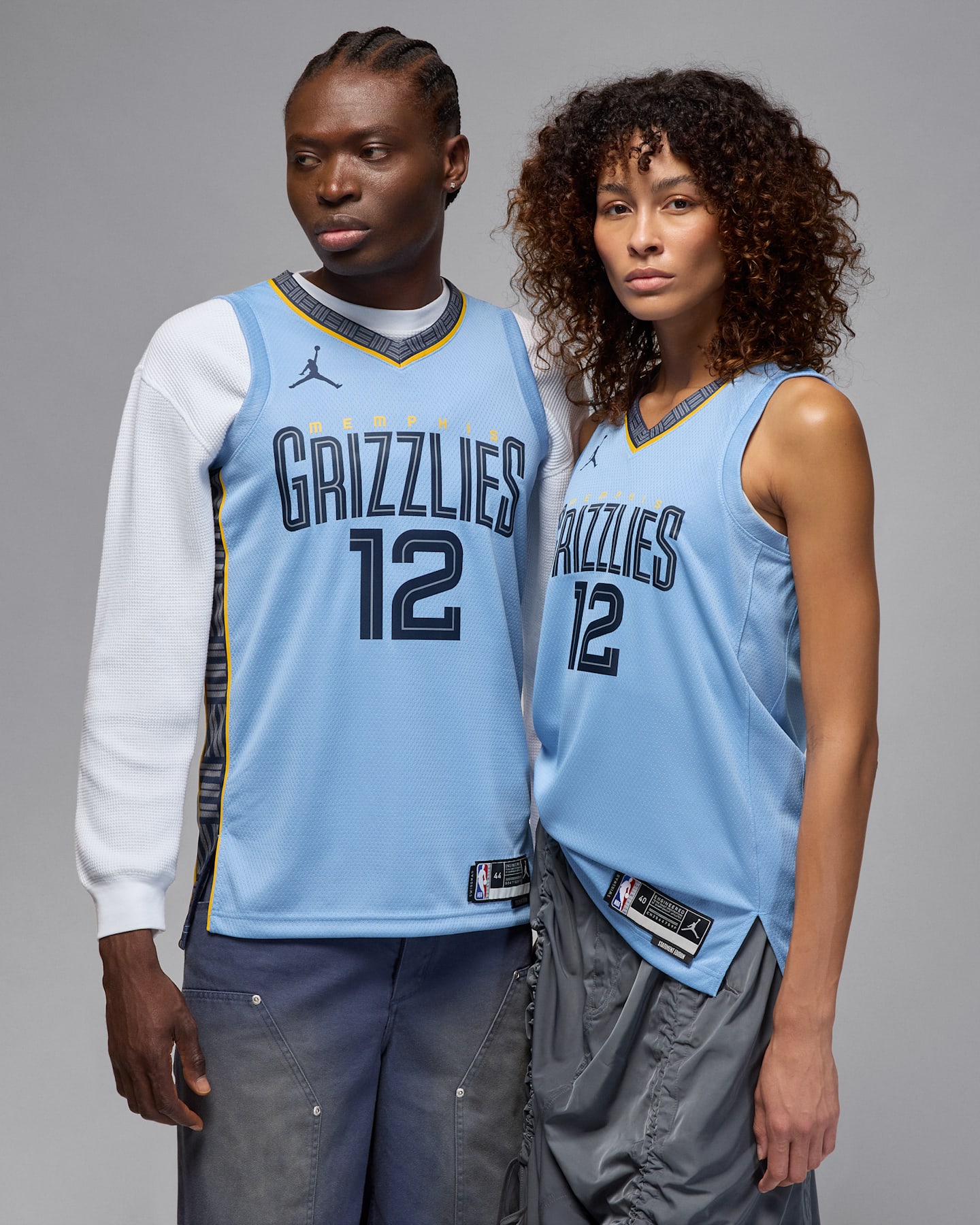 Мужской топ Jordan Memphis Grizzlies Statement Edition Dri-FIT NBA Swingman Jersey, цвет: Светлый синий — фото 10