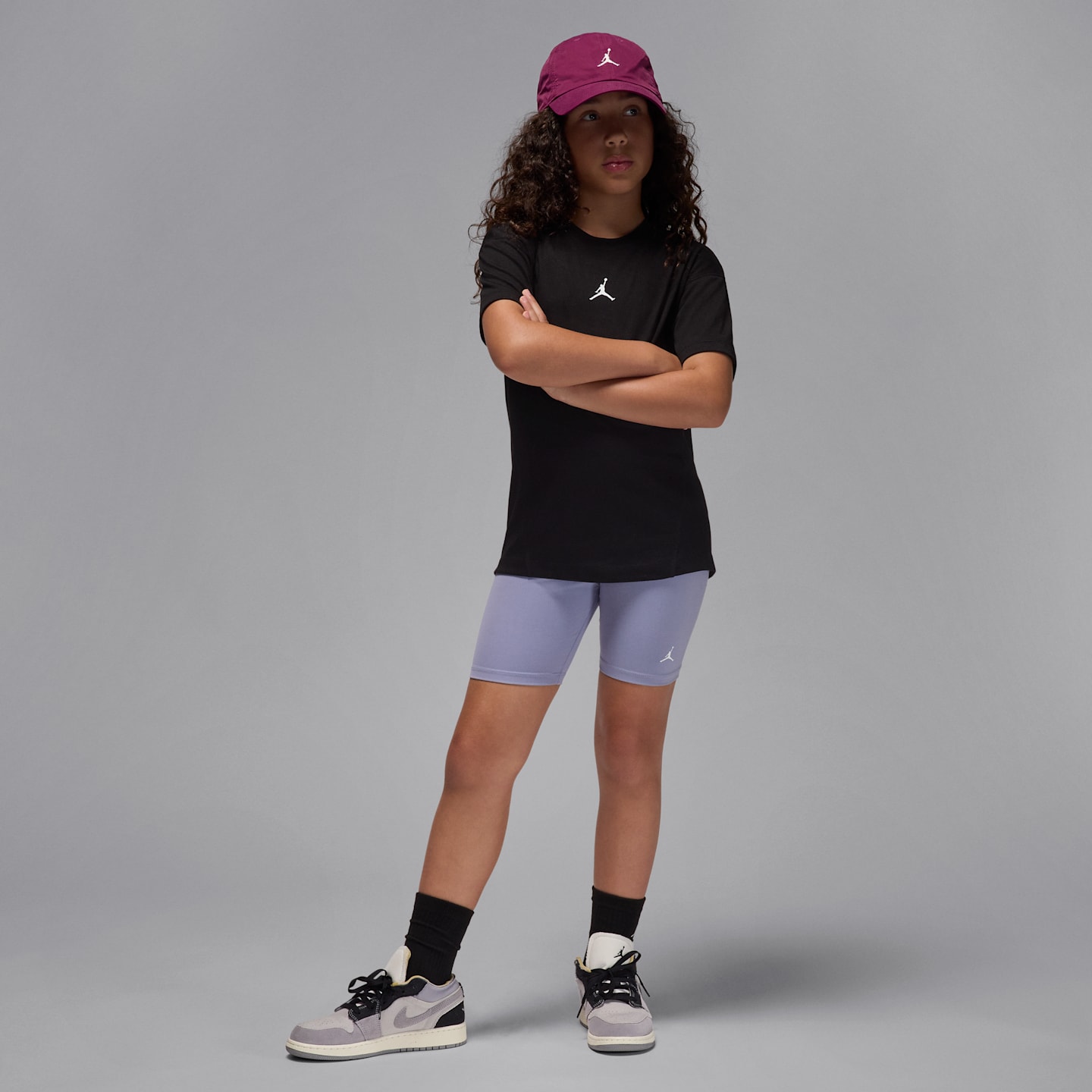 Детский топ Jordan Sport Dri-FIT Diamond с коротким рукавом, цвет: Чёрный — фото 7