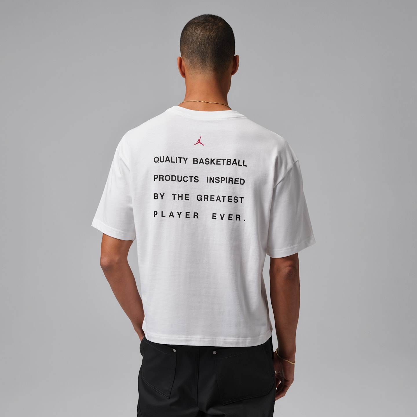 Мужская футболка Jordan Flight Script, цвет: Белый / Красный — фото 2