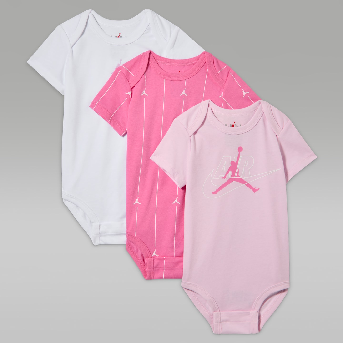 Детские боди Jordan Jumpman Air, набор из 3 шт., 6-12 мес, цвет: Розовый пенный — фото 1