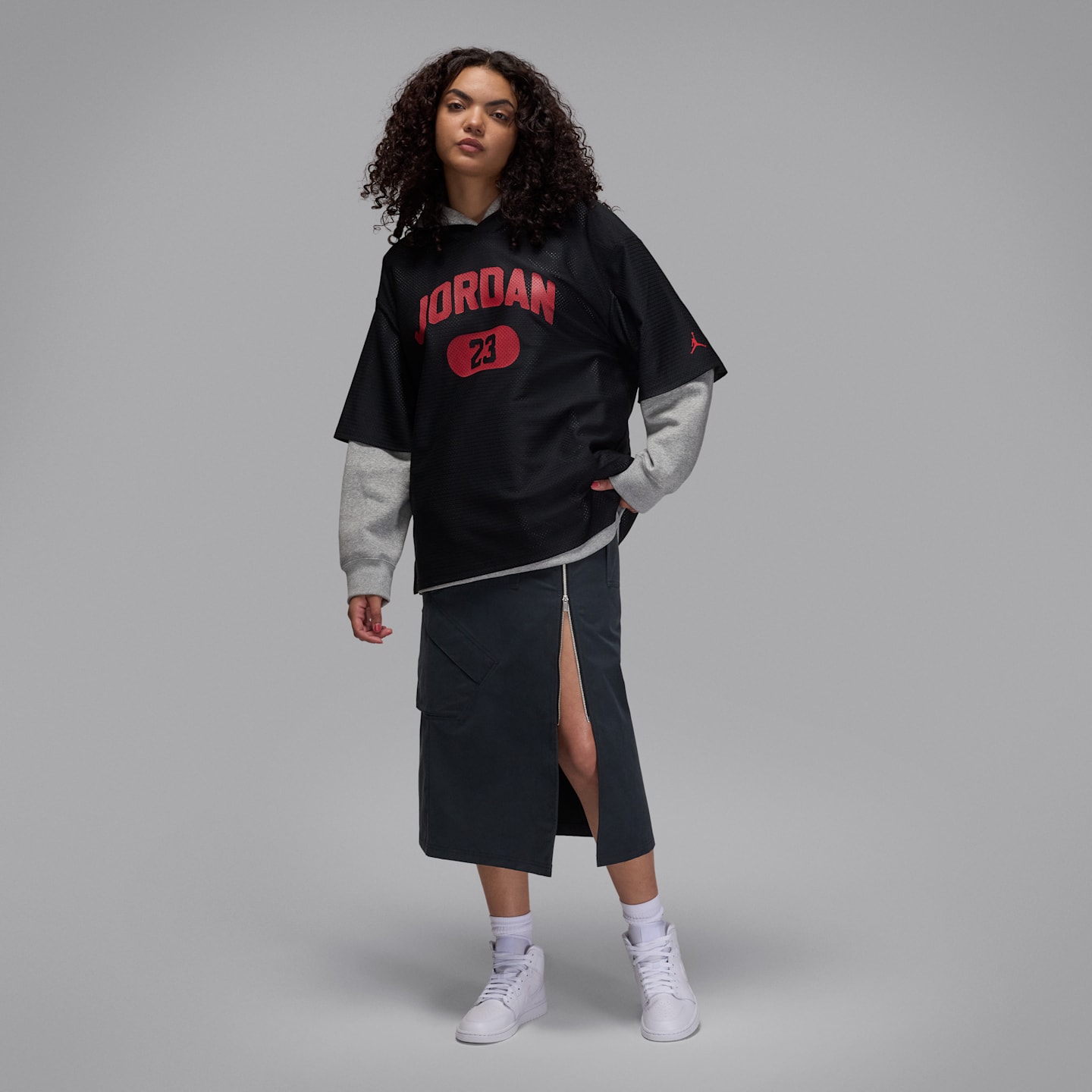 Женский топ Jordan Brooklyn Mesh Jersey, цвет: Чёрный / Красный — фото 7