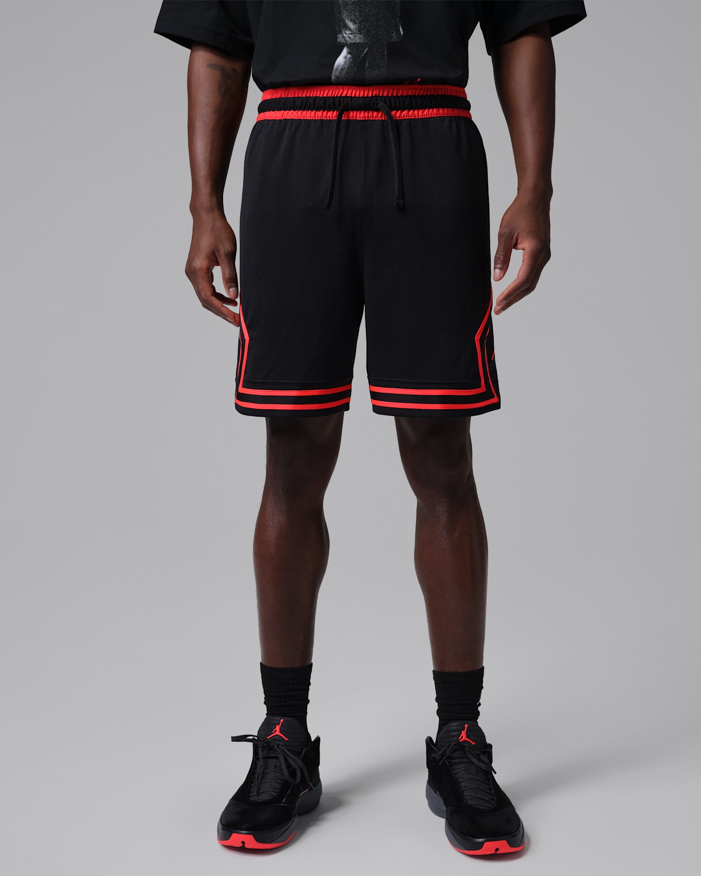 Мужские сетчатые шорты Jordan Sport Dri-FIT Diamond, цвет: Чёрный — фото 7