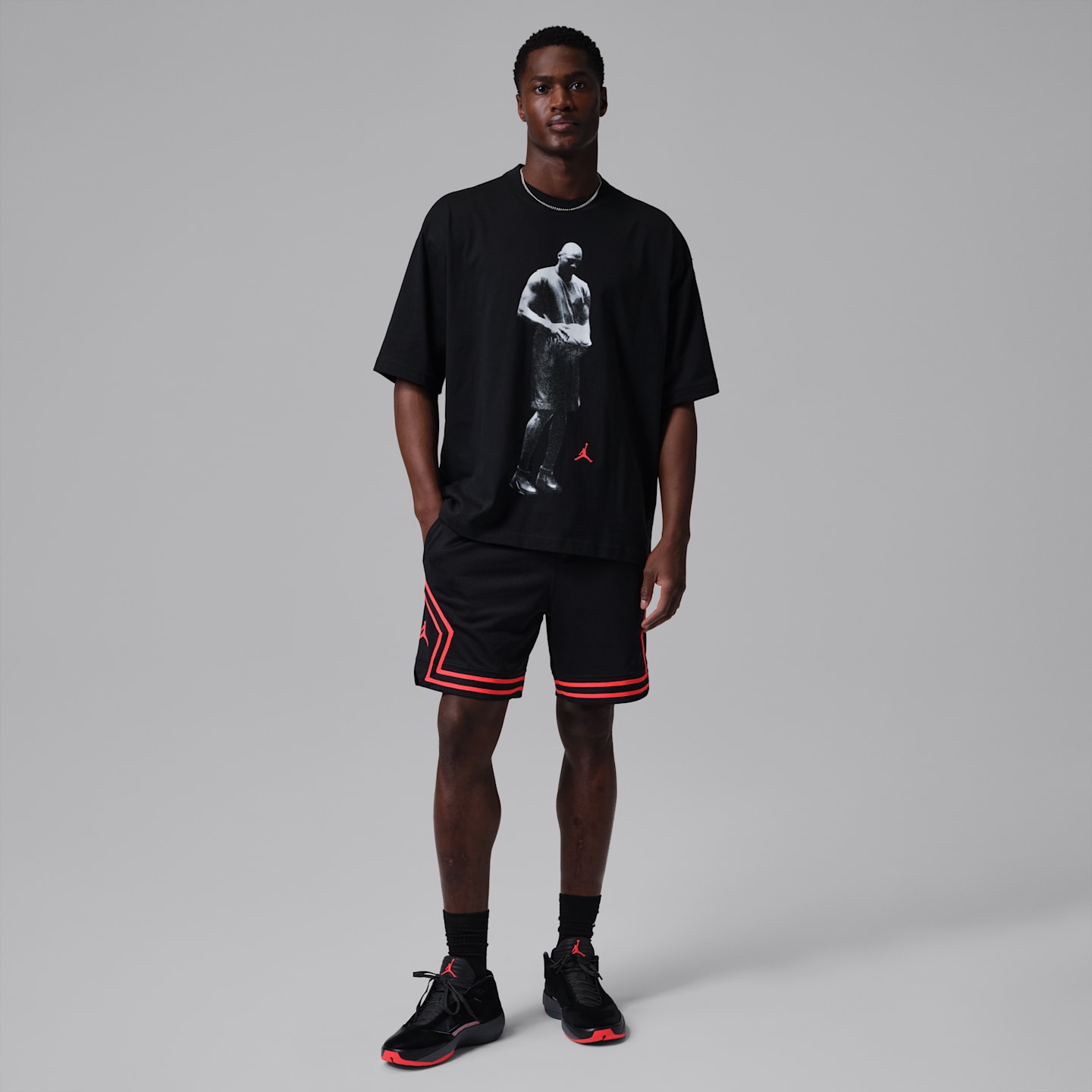 Мужские сетчатые шорты Jordan Sport Dri-FIT Diamond, цвет: Чёрный — фото 6