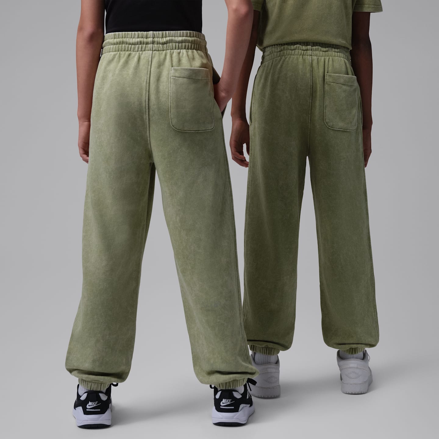 Детские брюки Jordan Acid Wash из футера, цвет: Alligator — фото 2