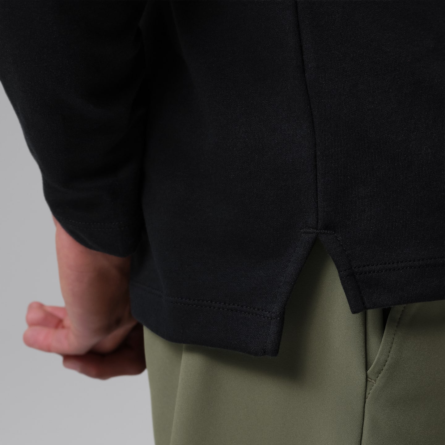 Мужская рубашка-поло для гольфа Jordan Sport Dri-FIT с длинным рукавом, цвет: Чёрный / Тёмный теневой — фото 5