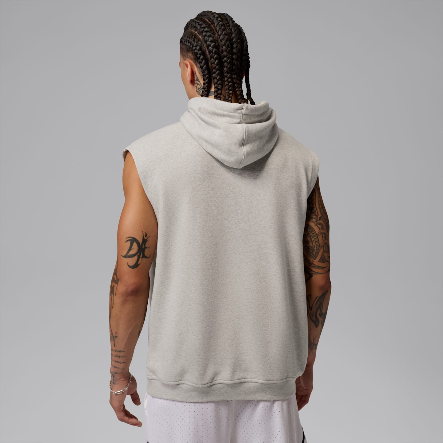 Мужское худи без рукавов Jordan Sport Crossover Dri-FIT, цвет: Серый меланжевый / Белый — фото 2