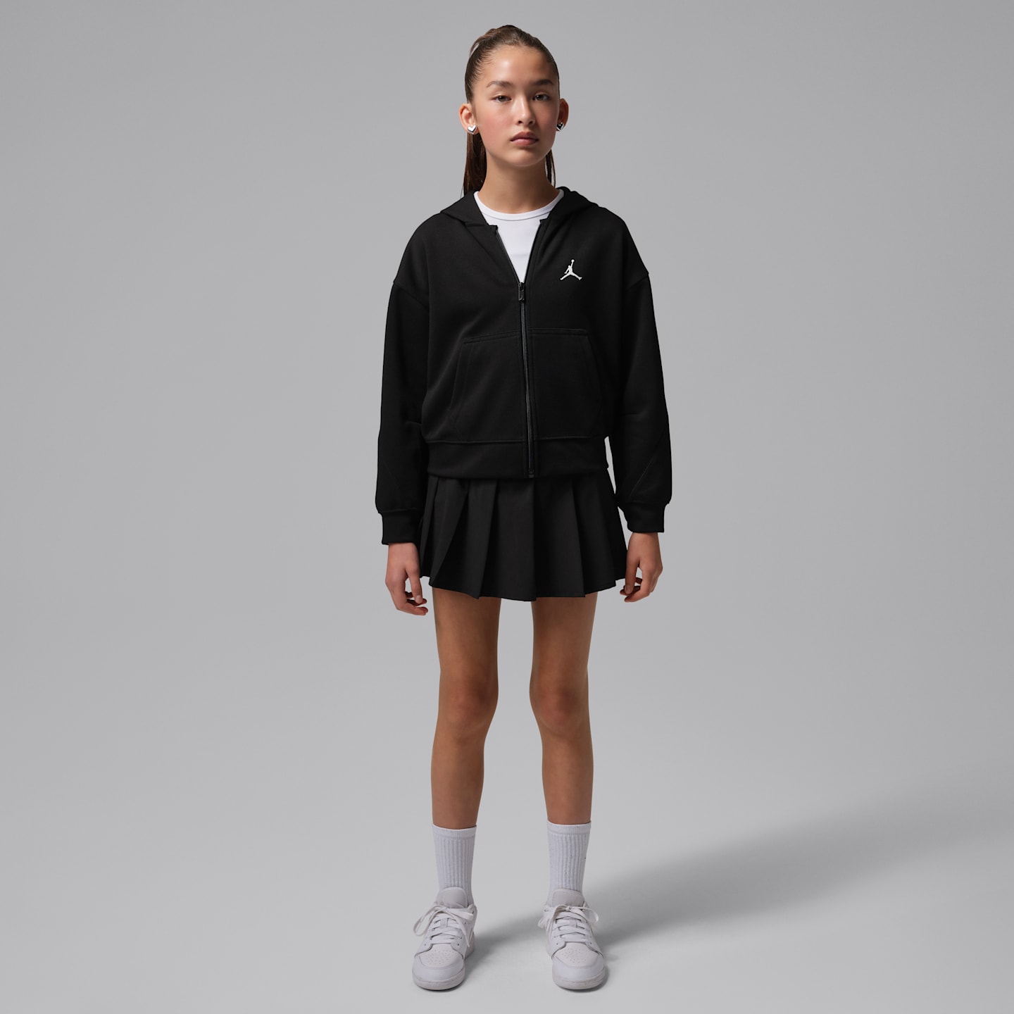 Детское спортивное худи на молнии Jordan Dri-FIT Perform, цвет: Чёрный — фото 7