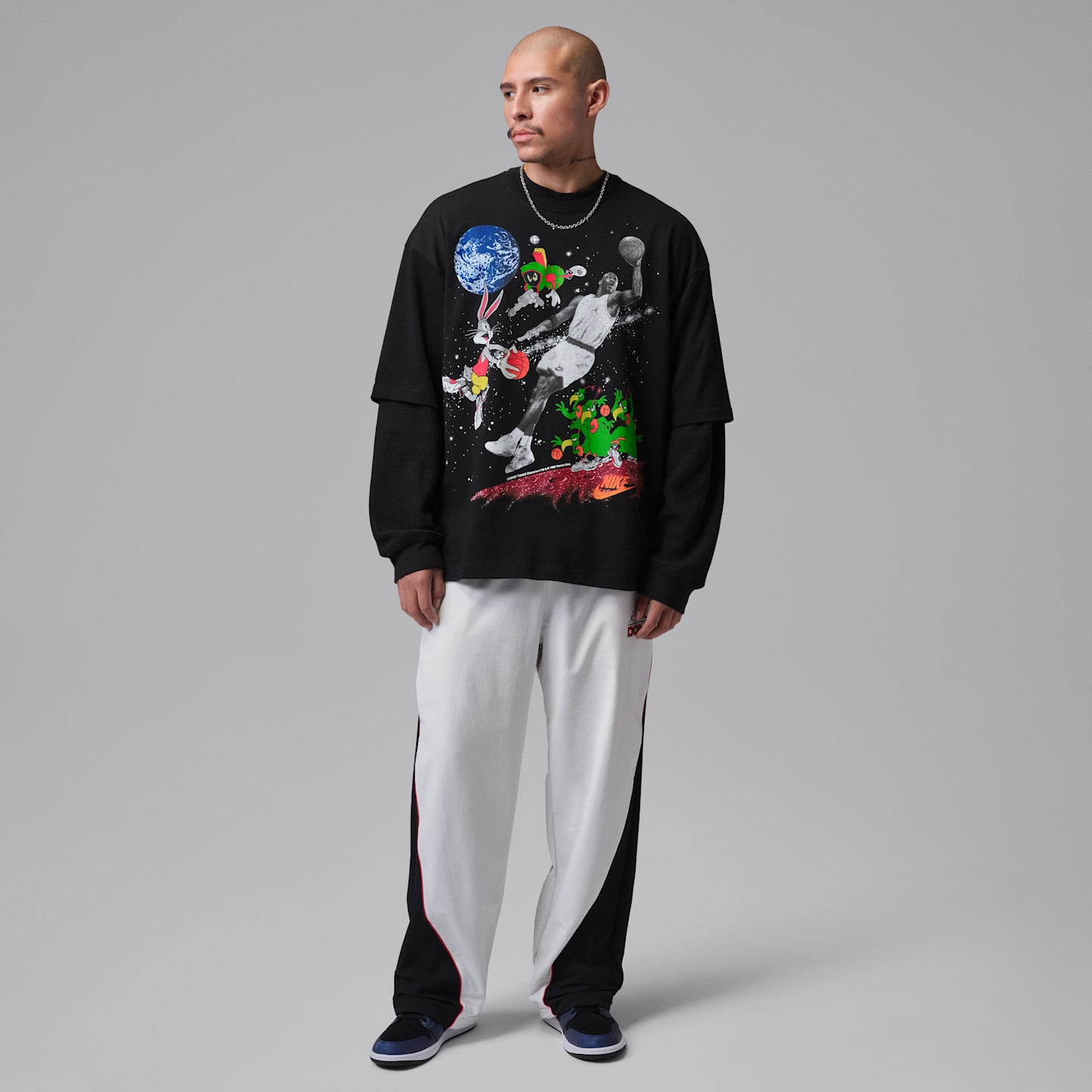 Мужская футболка Jordan Flight Space Jam Vault 1996 Crew-Neck, цвет: Чёрный — фото 7