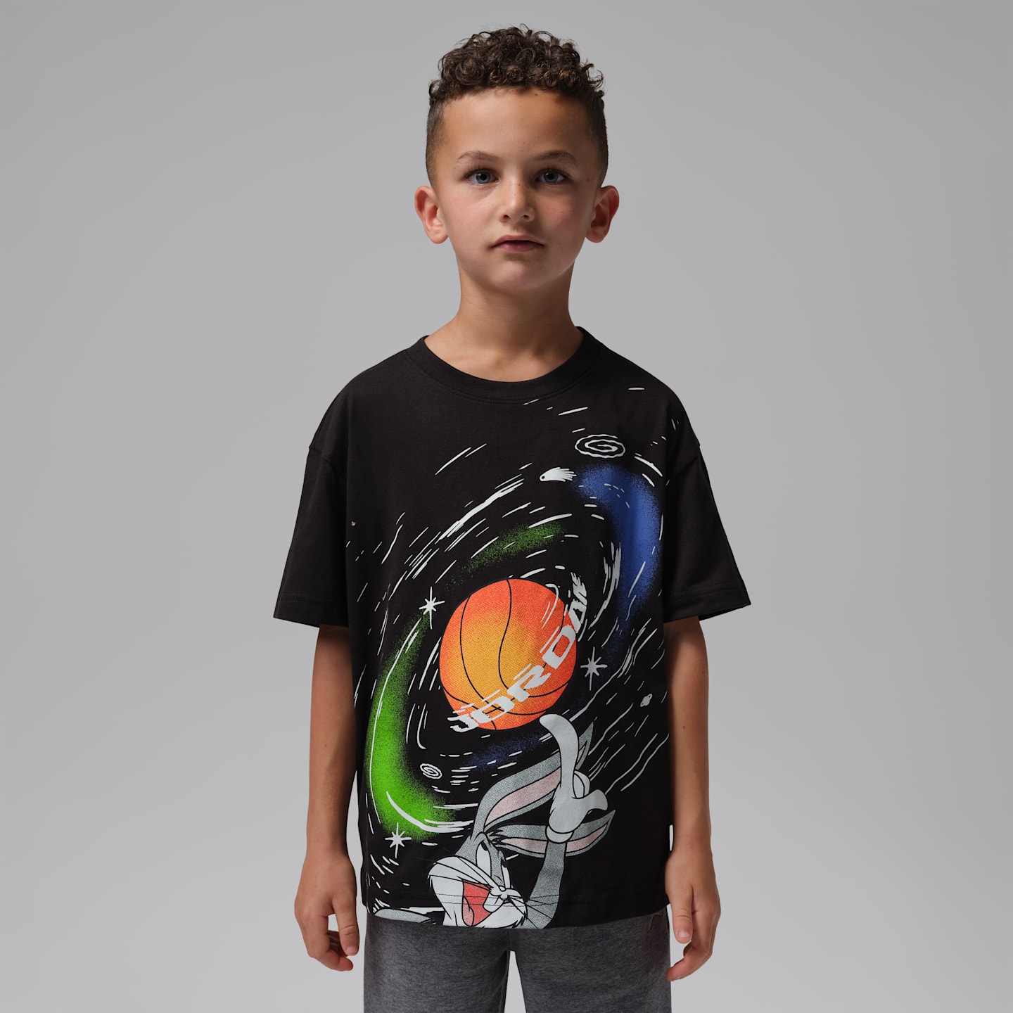 Детская футболка Jordan Space Jam 30 Ball Spin, цвет: Чёрный — фото 1