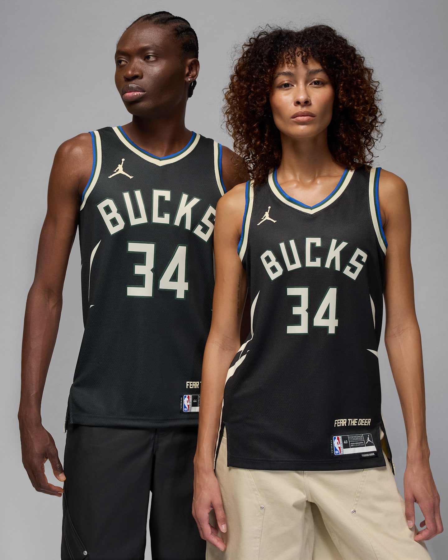 Мужской топ Jordan Milwaukee Bucks Statement Edition Dri-FIT NBA Swingman Jersey, цвет: Чёрный — фото 10