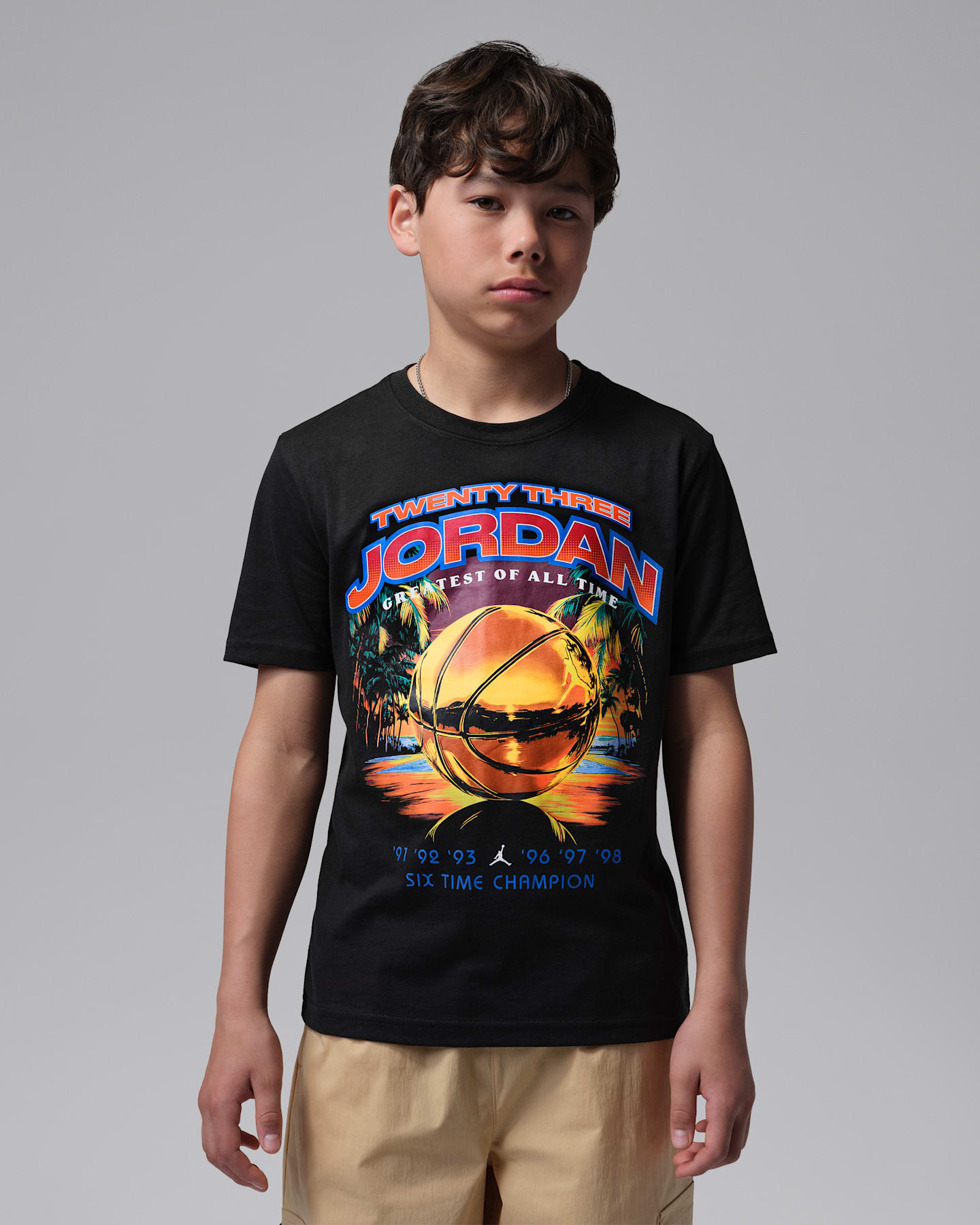 Детская футболка Jordan Venice Beach Hoops, цвет: Чёрный — фото 6