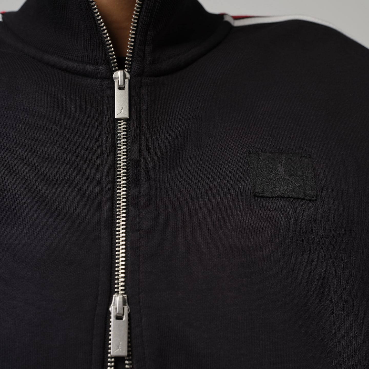 Женская куртка Jordan Flight Fleece из махры на молнии, цвет: Чёрный / Серый — фото 4