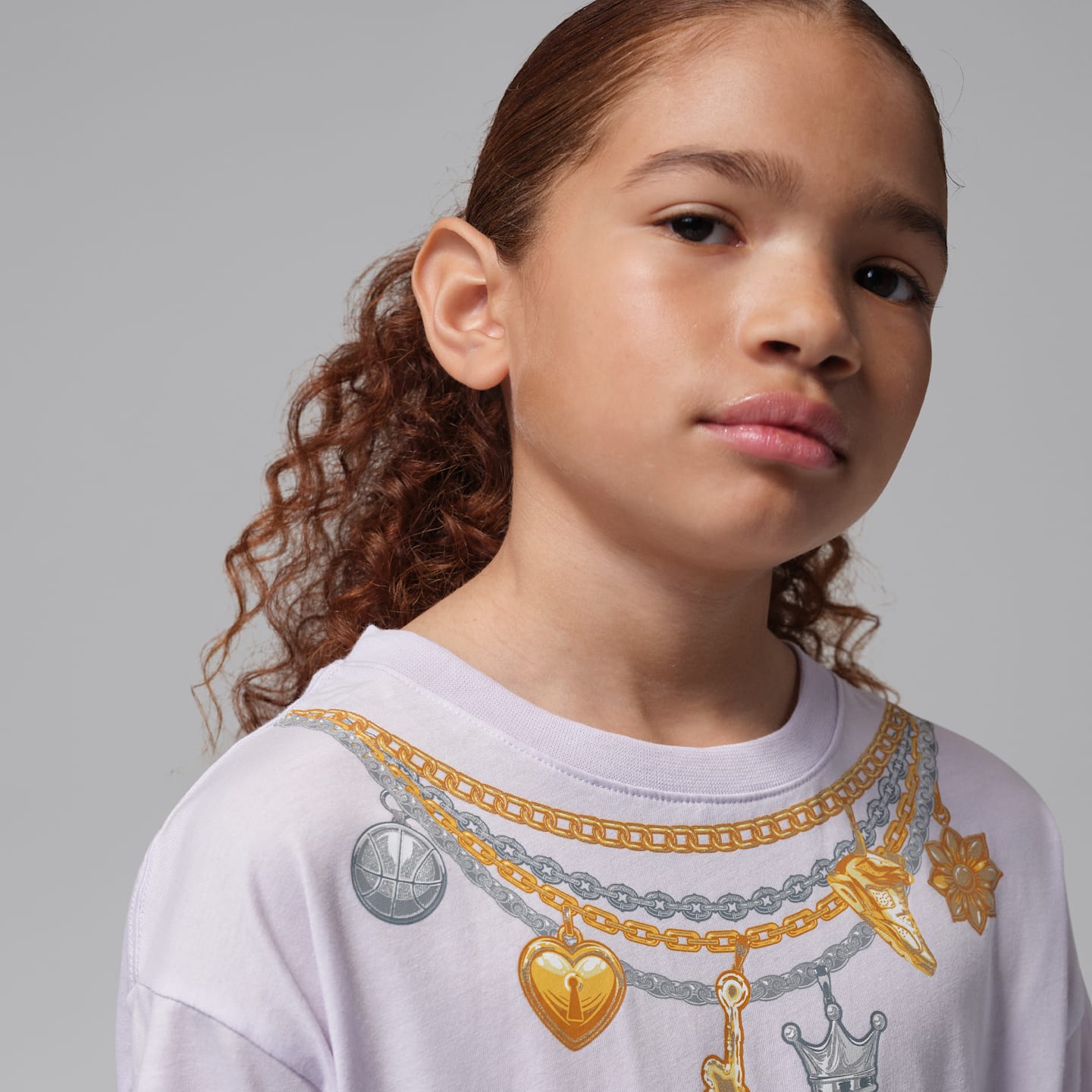 Детская футболка Jordan Charm Necklace, цвет: Виноградный — фото 3