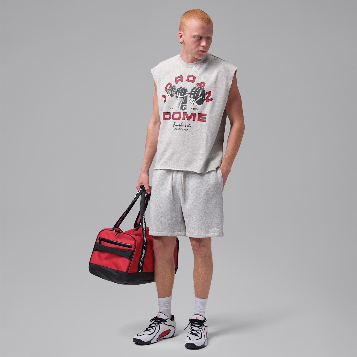 Мужской топ Jordan Sport Dome Jam Dri-FIT Sleeveless Crew-Neck Top, цвет: Серый меланжевый — фото 6