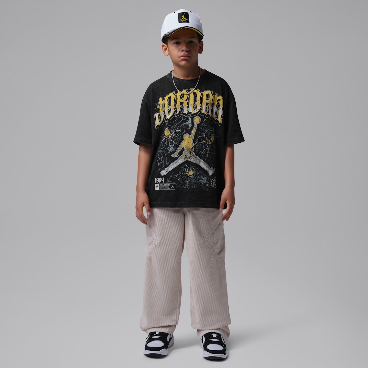Детская футболка Jordan AJ4 Tour Yellow Retro, цвет: Чёрный — фото 5