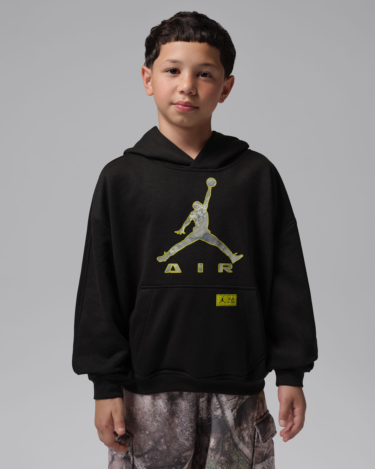 Детское худи Jordan Brooklyn Realtree 23 Pullover, цвет: Чёрный — фото 8