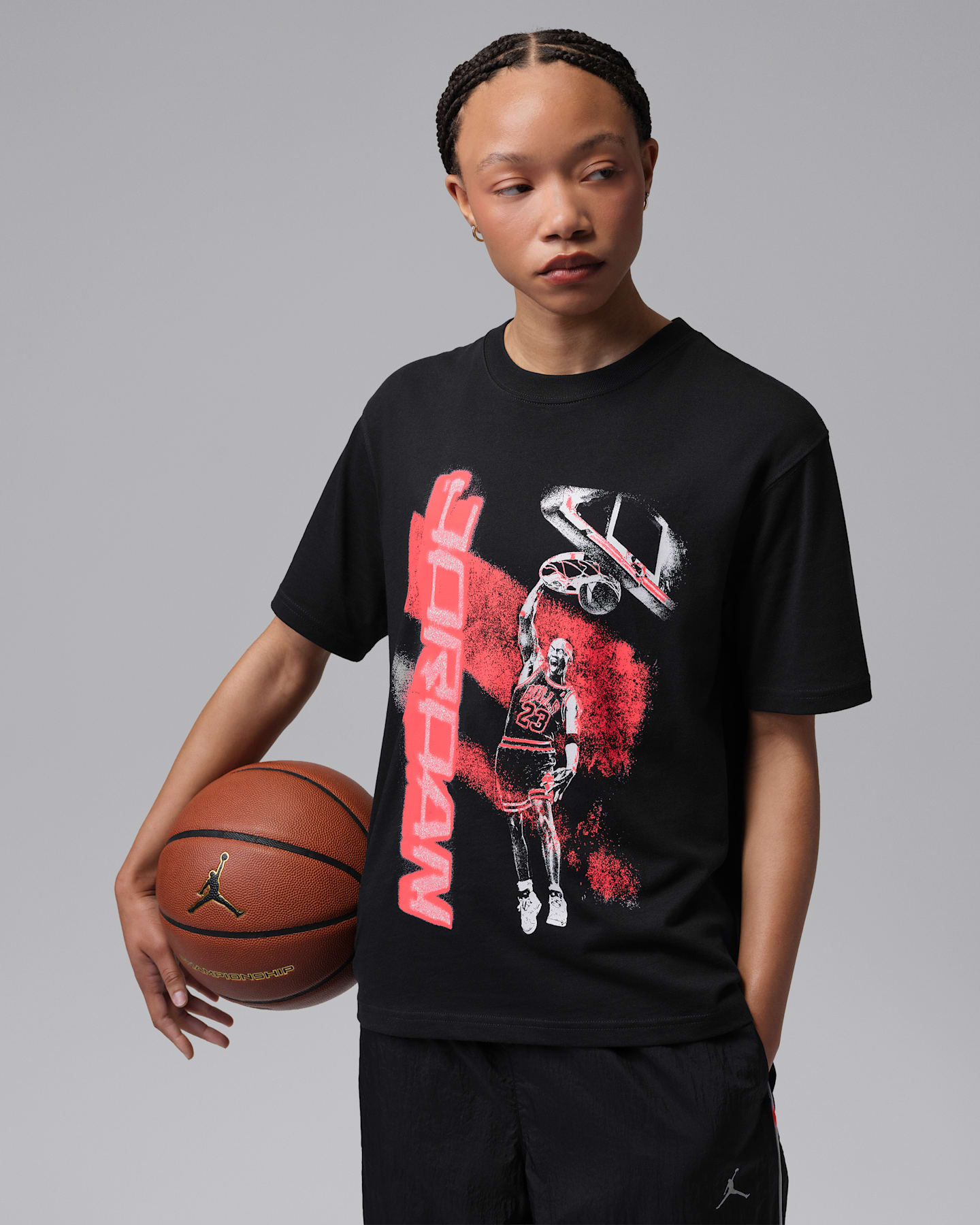 Женская футболка Jordan Sport Dri-FIT с принтом, цвет: Чёрный — фото 7