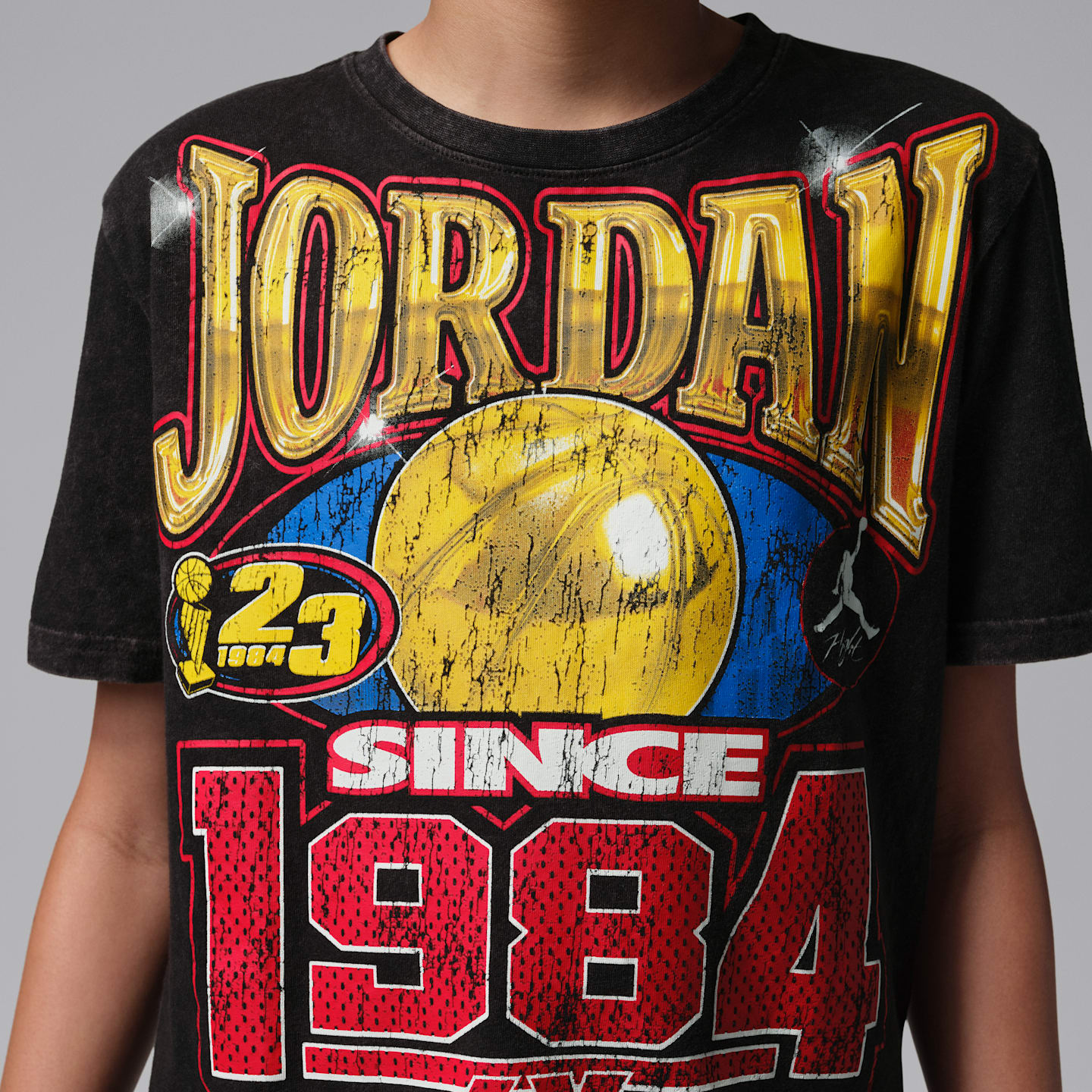 Детская футболка Jordan Gold 6 Times Since '84, цвет: Чёрный — фото 4