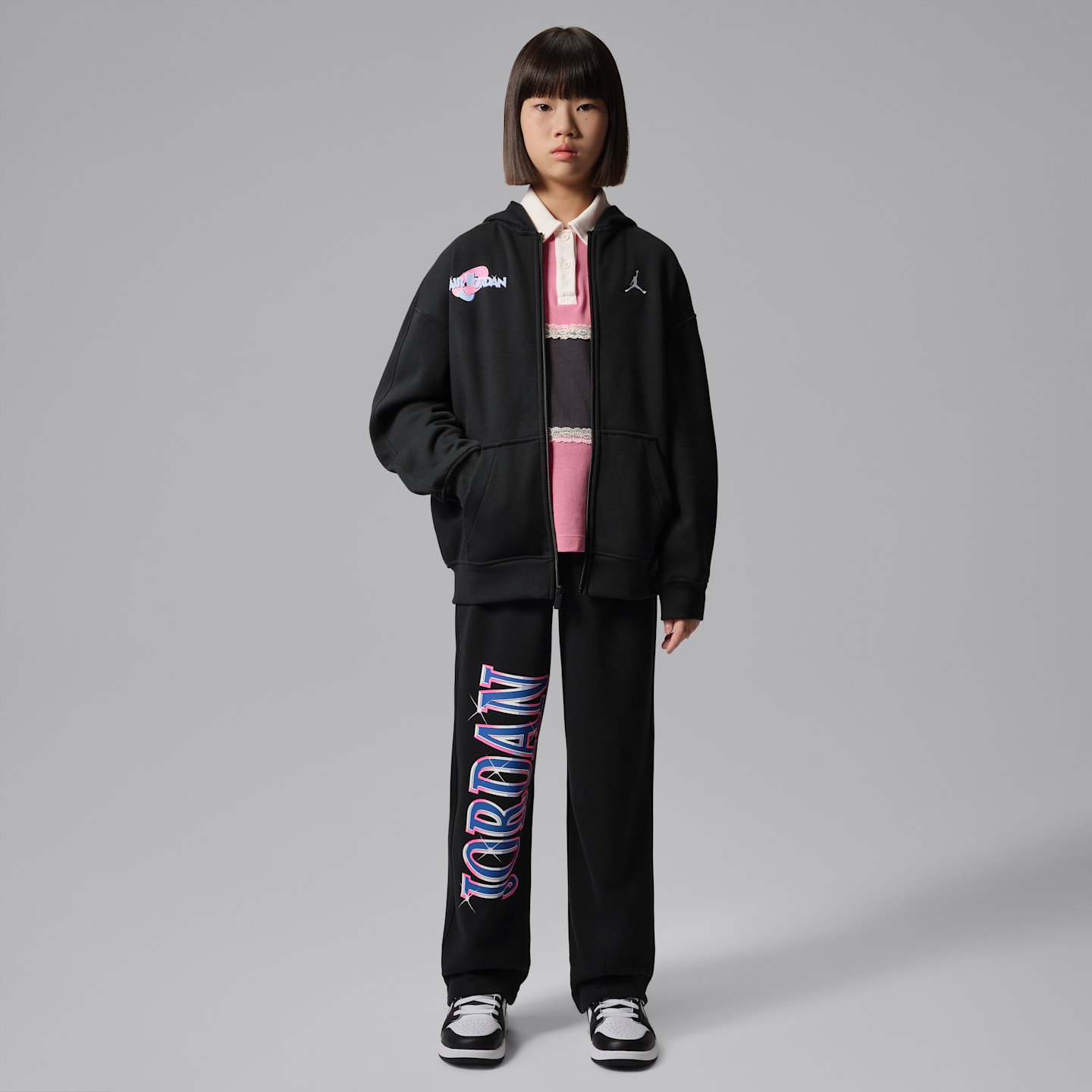Детское худи Jordan Space Jam 30 Lola Dunk Full-Zip, цвет: Чёрный — фото 10