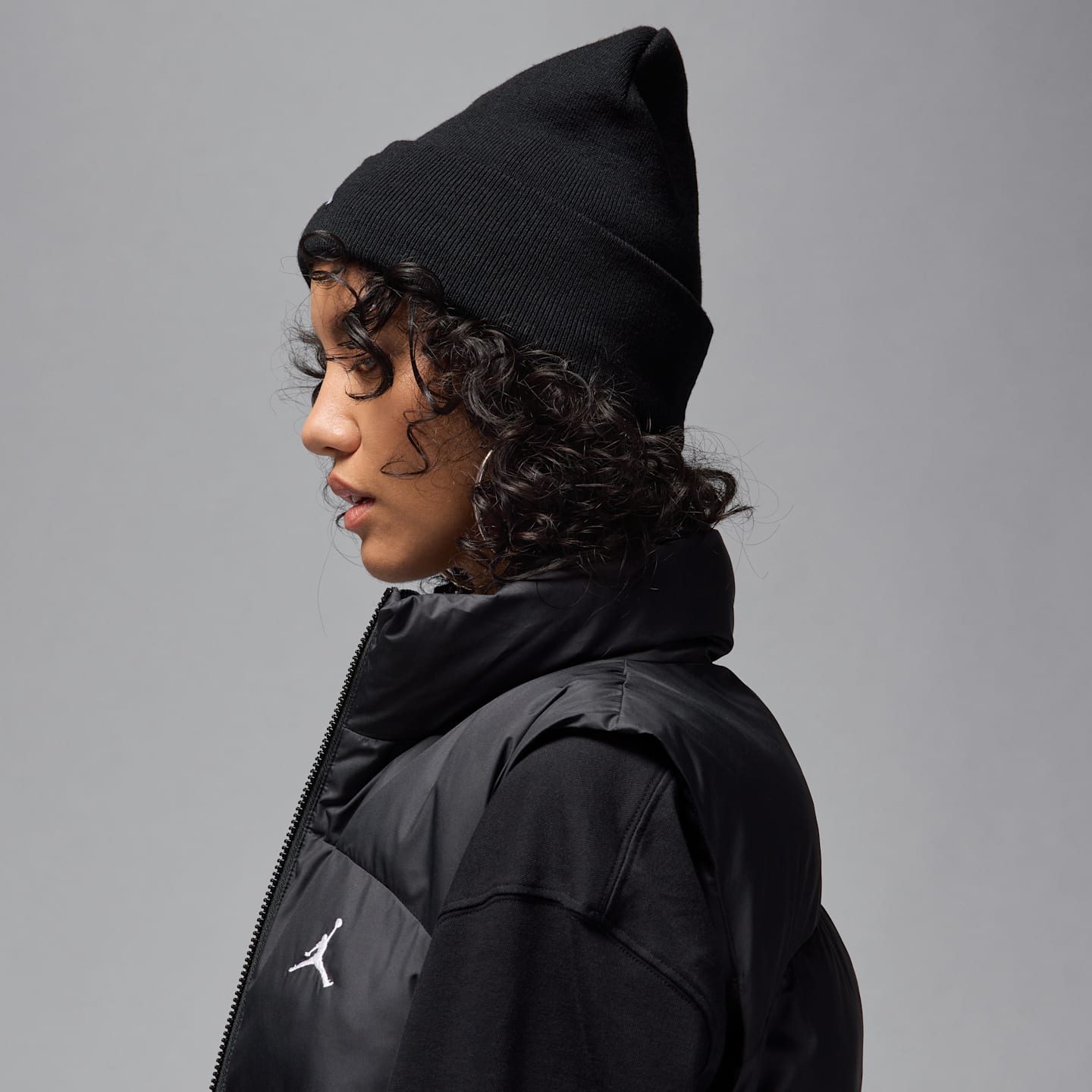Мужская шапка Jordan Peak Satin-Lined Beanie, цвет: Чёрный / Белый — фото 3