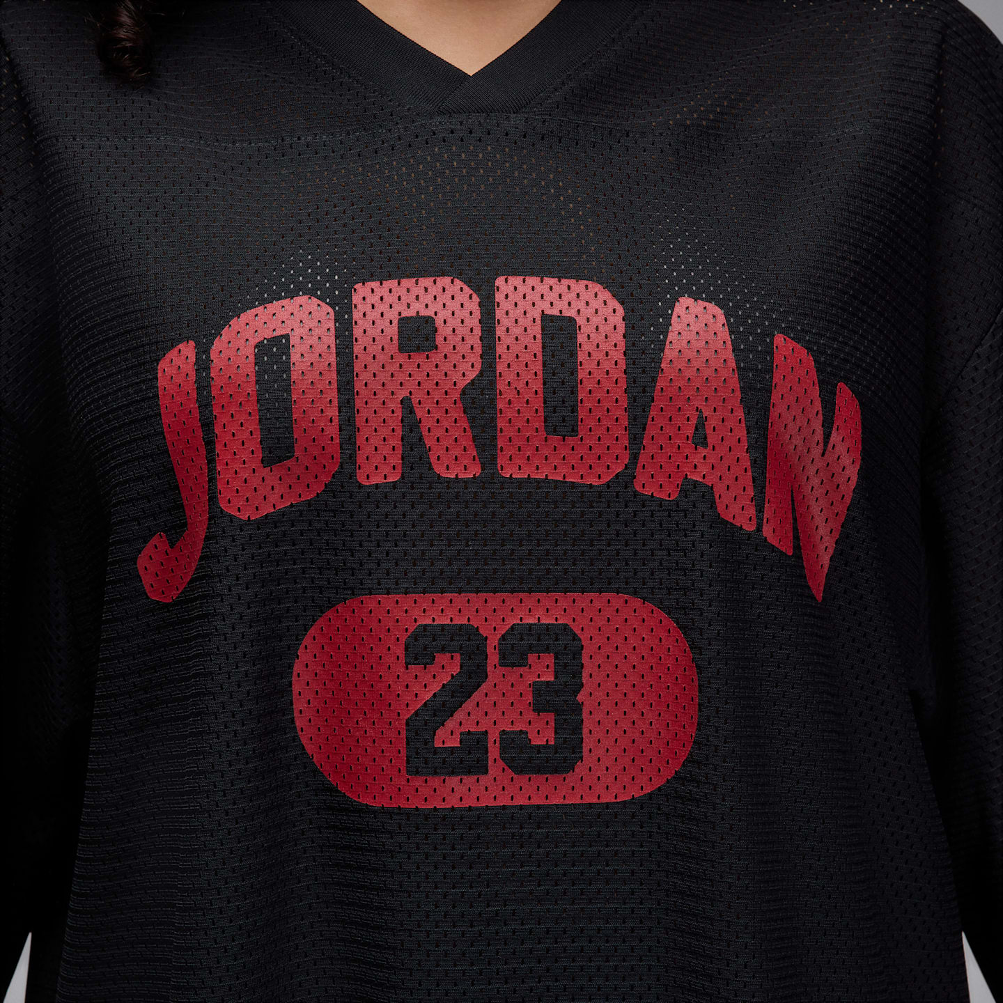 Женский топ Jordan Brooklyn Mesh Jersey, цвет: Чёрный / Красный — фото 4