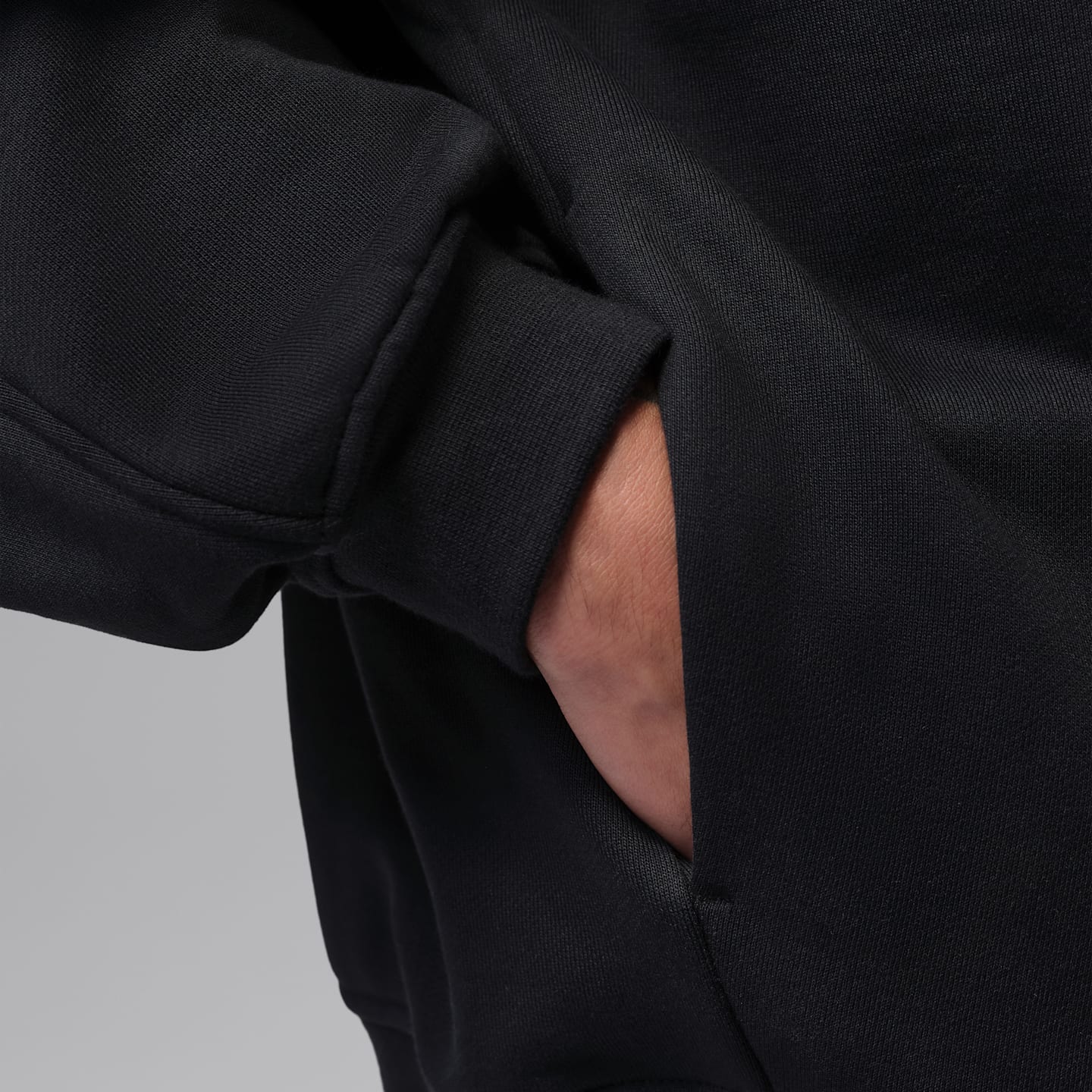 Мужские толстовки Jordan Flight Fleece 1/4-Zip Top, цвет: Чёрный — фото 5