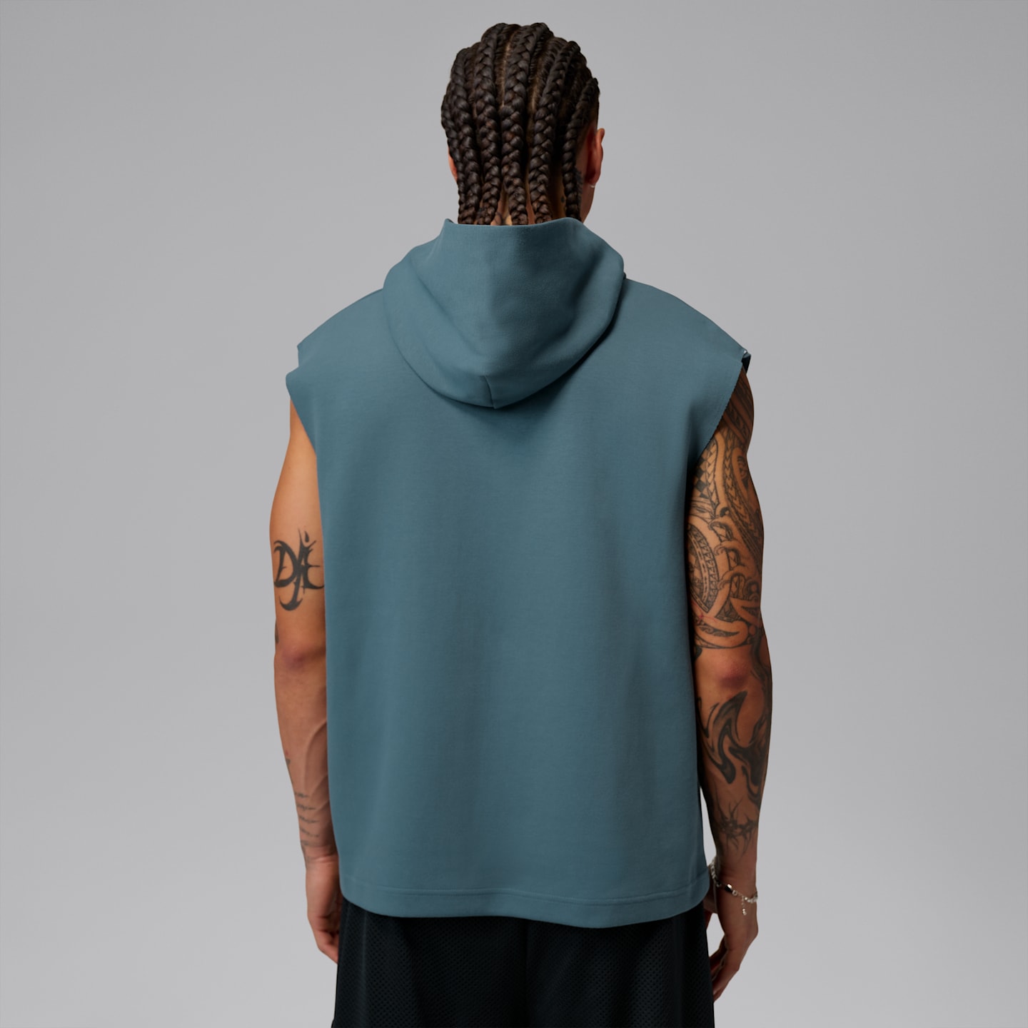 Мужское худи без рукавов Jordan Sport Hoop Fleece Dri-FIT, цвет: Пепельный зелёный / Прозрачный — фото 2