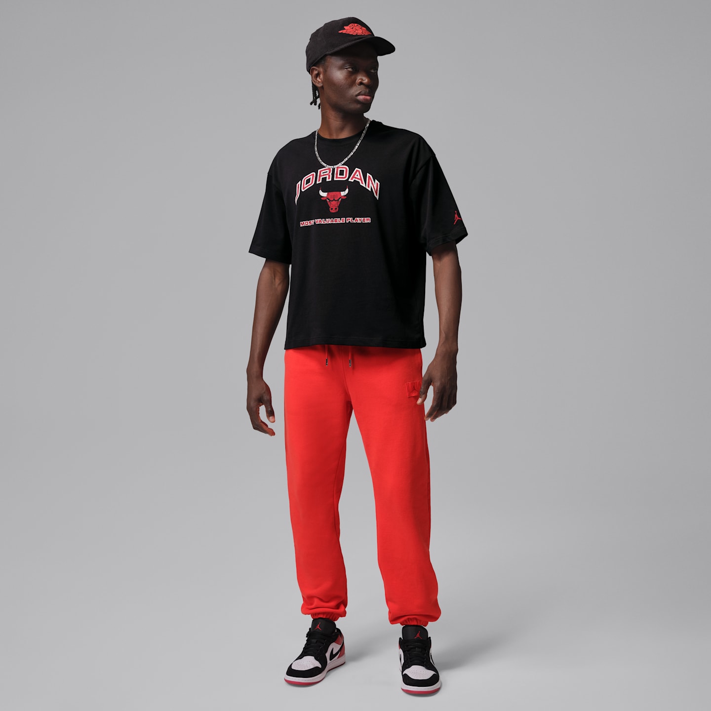 Мужская футболка Jordan Flight Essentials Boxy с принтом, цвет: Чёрный / Красный — фото 6