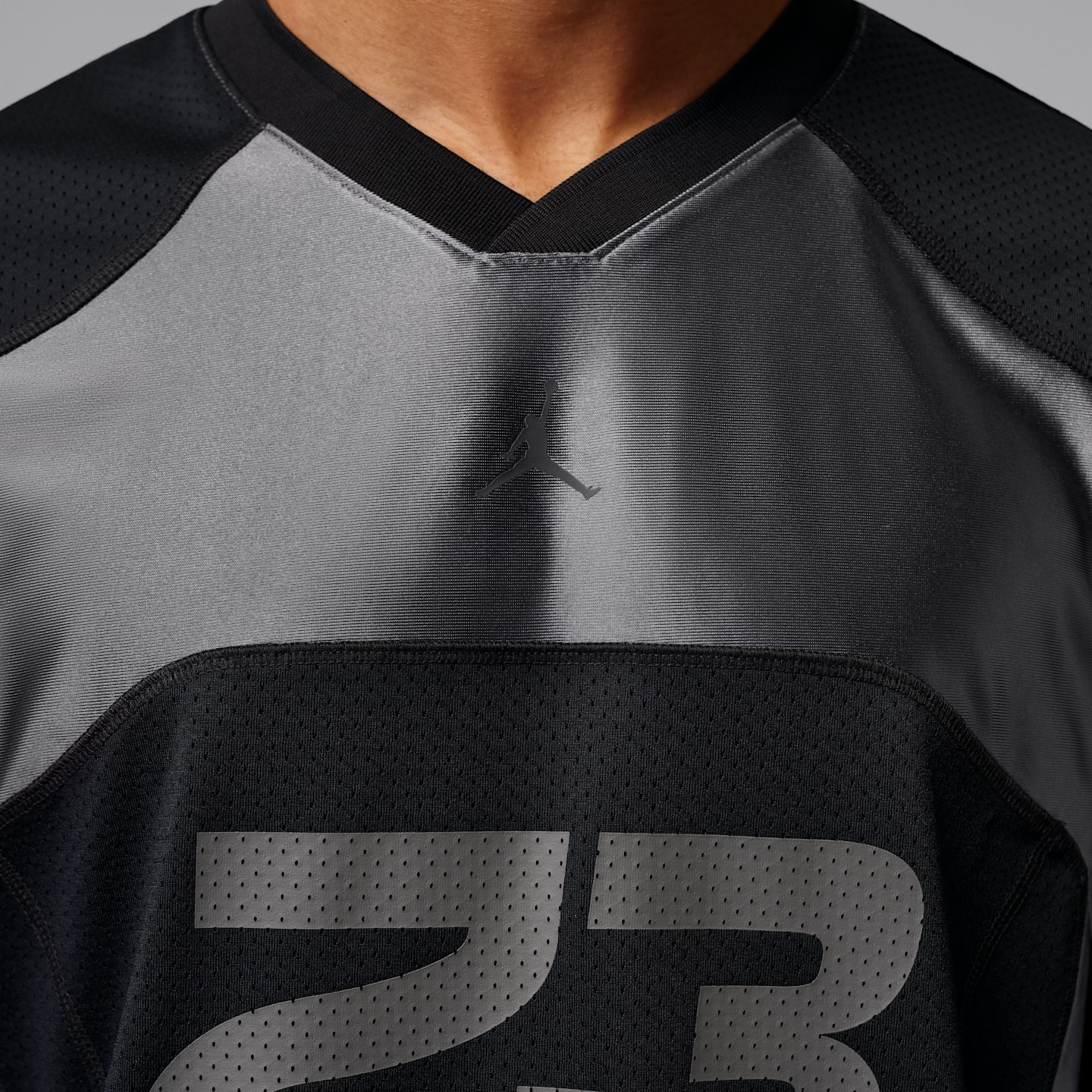 Мужской топ Jordan Flight Jersey Top, цвет: Чёрный / Железный серый — фото 4