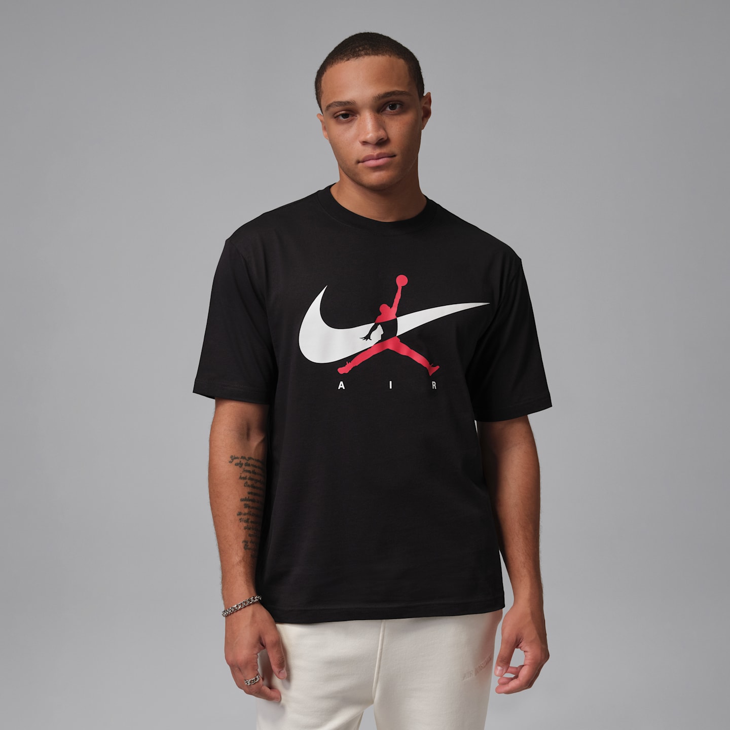 Мужская футболка Jordan Brooklyn Jumpman, цвет: Чёрный / Белый — фото 1