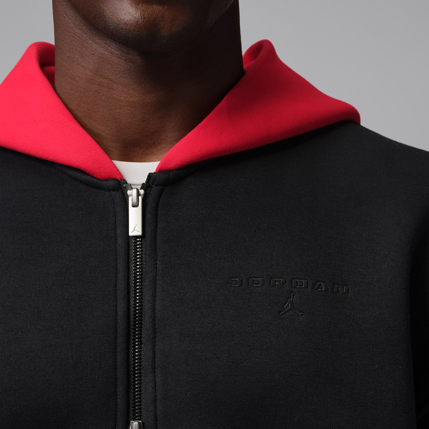 Мужской свитер Jordan Flight Zip-Up, цвет: Чёрный / Красный — фото 5