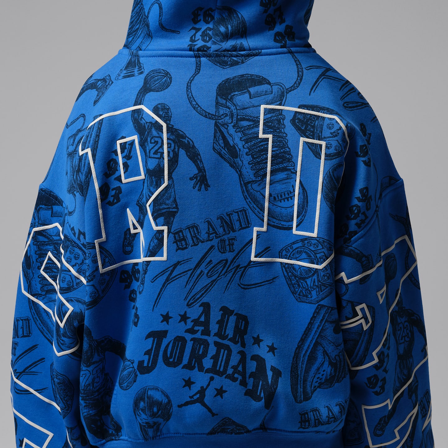 Детское худи Jordan Brooklyn Fireside Fleece Pullover, цвет: Королевский синий — фото 6