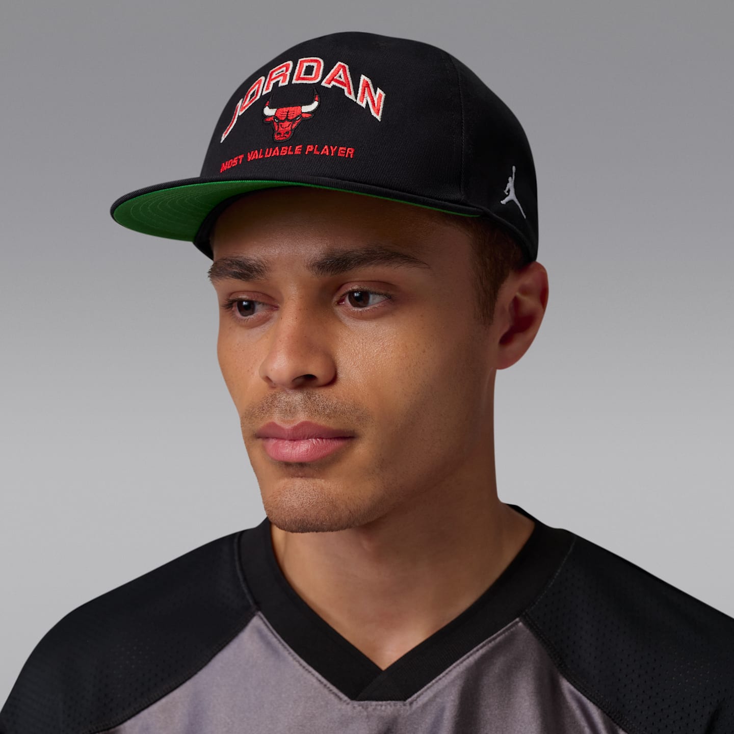 Кепка Jordan Pro Unstructured с прямым козырьком, цвет: Чёрный / Зелёный — фото 1