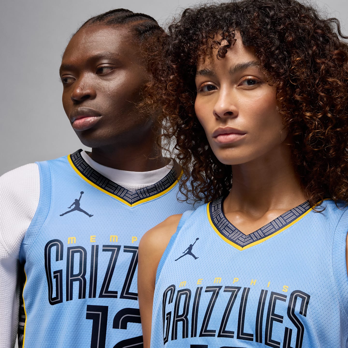 Мужской топ Jordan Memphis Grizzlies Statement Edition Dri-FIT NBA Swingman Jersey, цвет: Светлый синий — фото 3