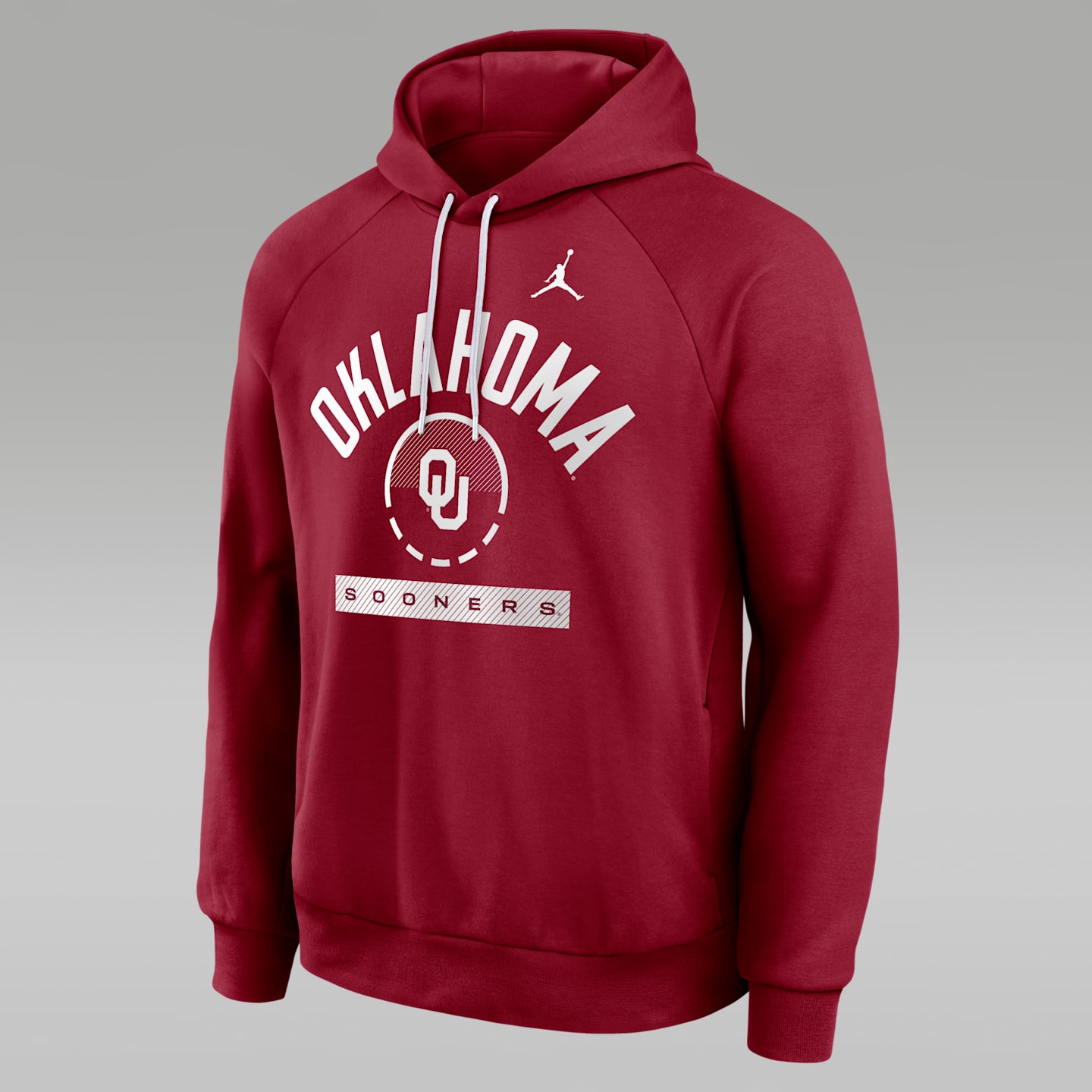 Мужское худи Jordan Brand Oklahoma Courtside Dri-FIT, цвет: Малиновый / Белый — фото 1