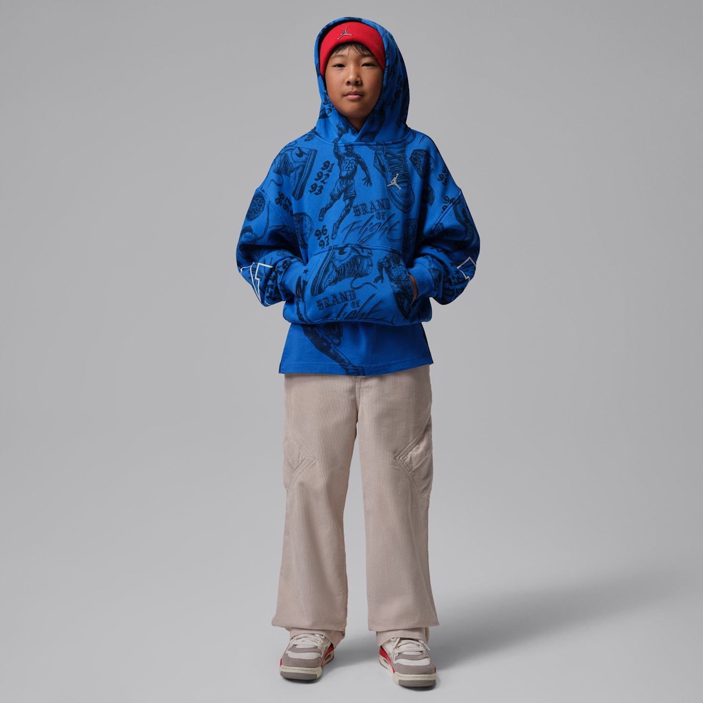 Детское худи Jordan Brooklyn Fireside Fleece Pullover, цвет: Королевский синий — фото 8