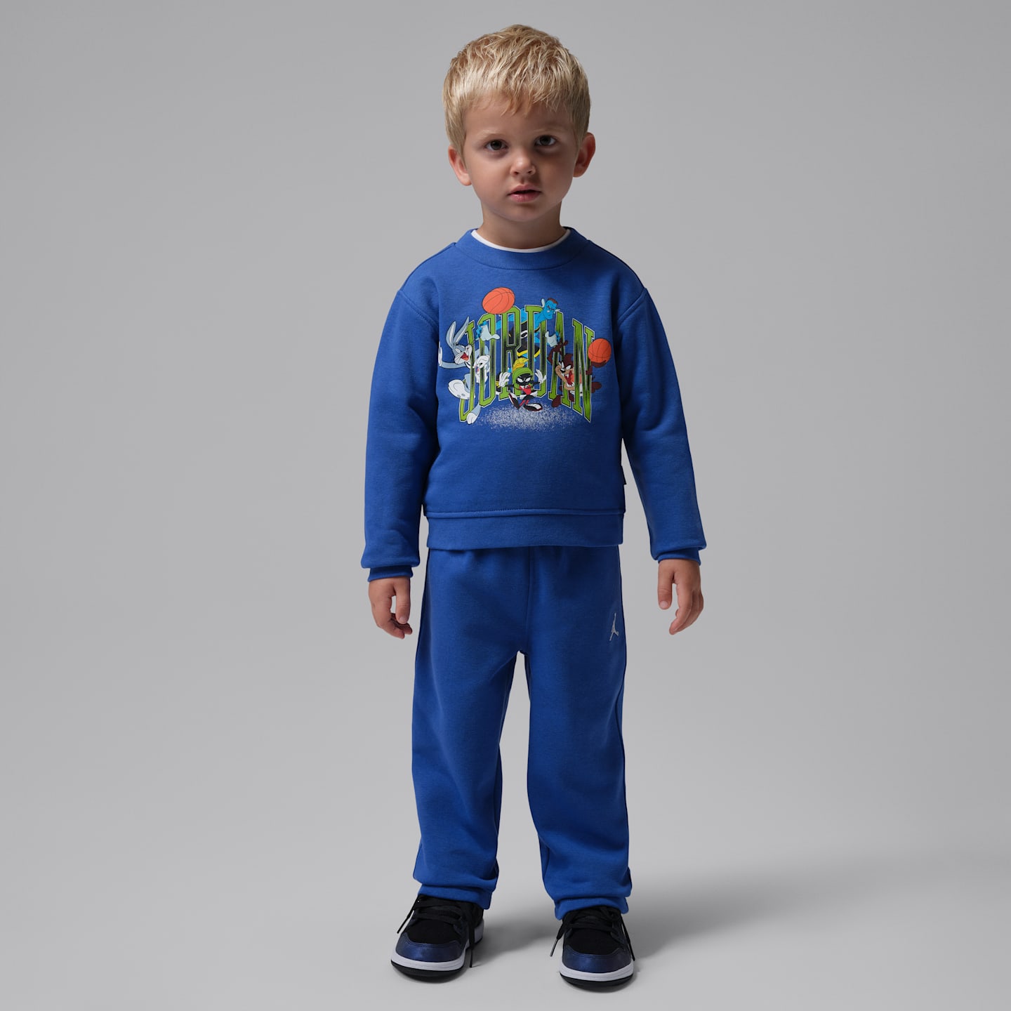 Комплект Jordan Space Jam 30 2-Piece Arched Crew Top Set для малышей, цвет: Королевский синий — фото 1