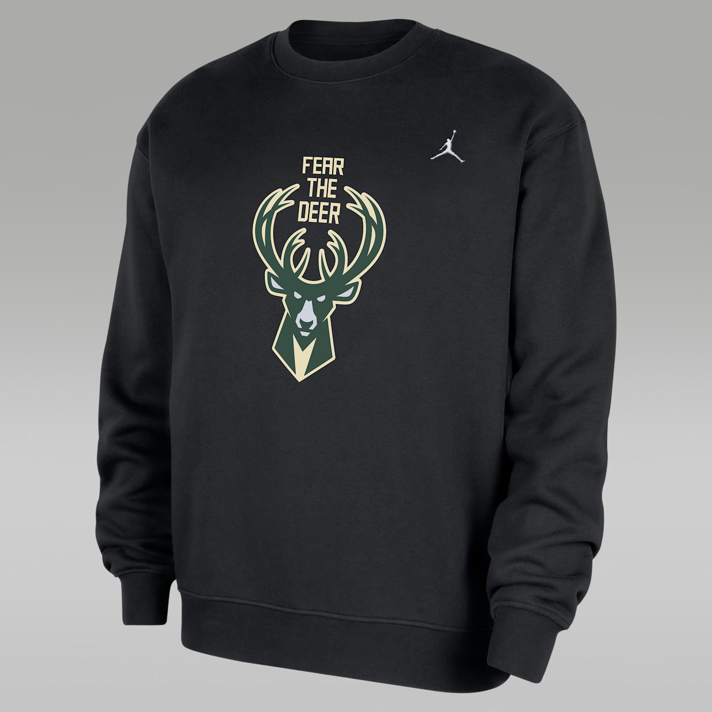 Мужской флисовый свитшот Jordan NBA Milwaukee Bucks Statement Essentials, цвет: Чёрный — фото 1