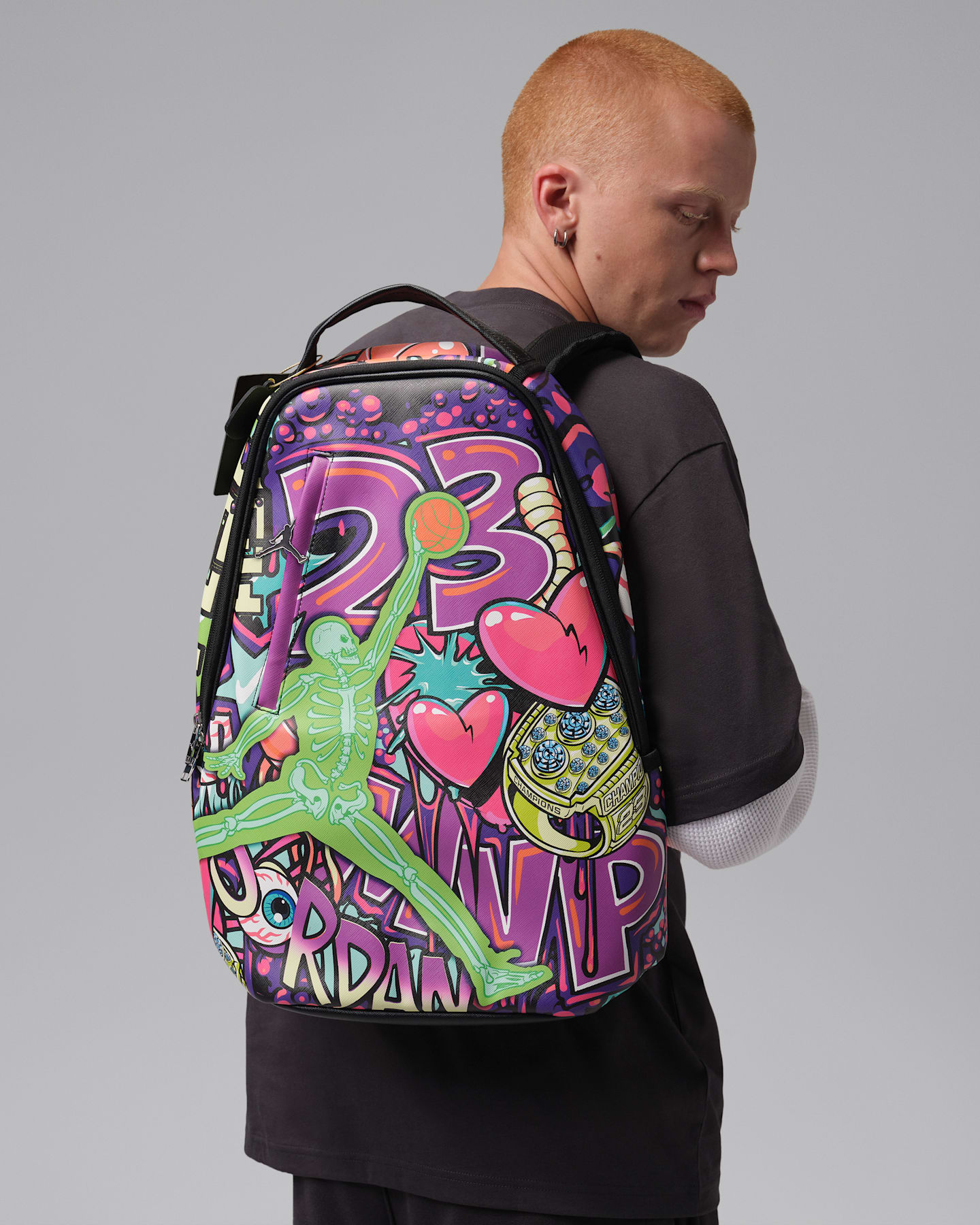 Рюкзак Jordan 6 Rings Graffiti (26L), цвет: Чёрный / Разноцветный — фото 8