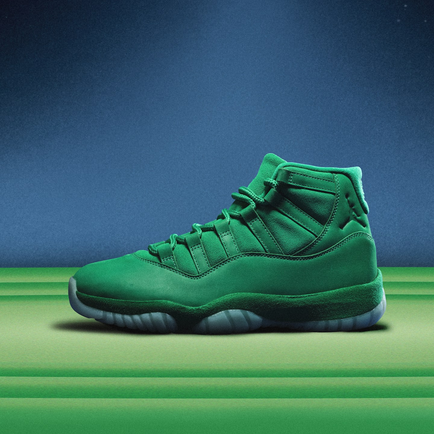 Детские кроссовки Air Jordan 11 Retro "Green Screen", цвет: Разноцветный / Зелёный, вариант 1 — фото 1