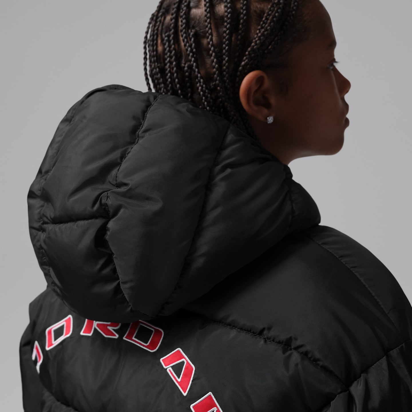 Детская куртка Jordan Brooklyn Graphic Puffer, цвет: Чёрный — фото 7
