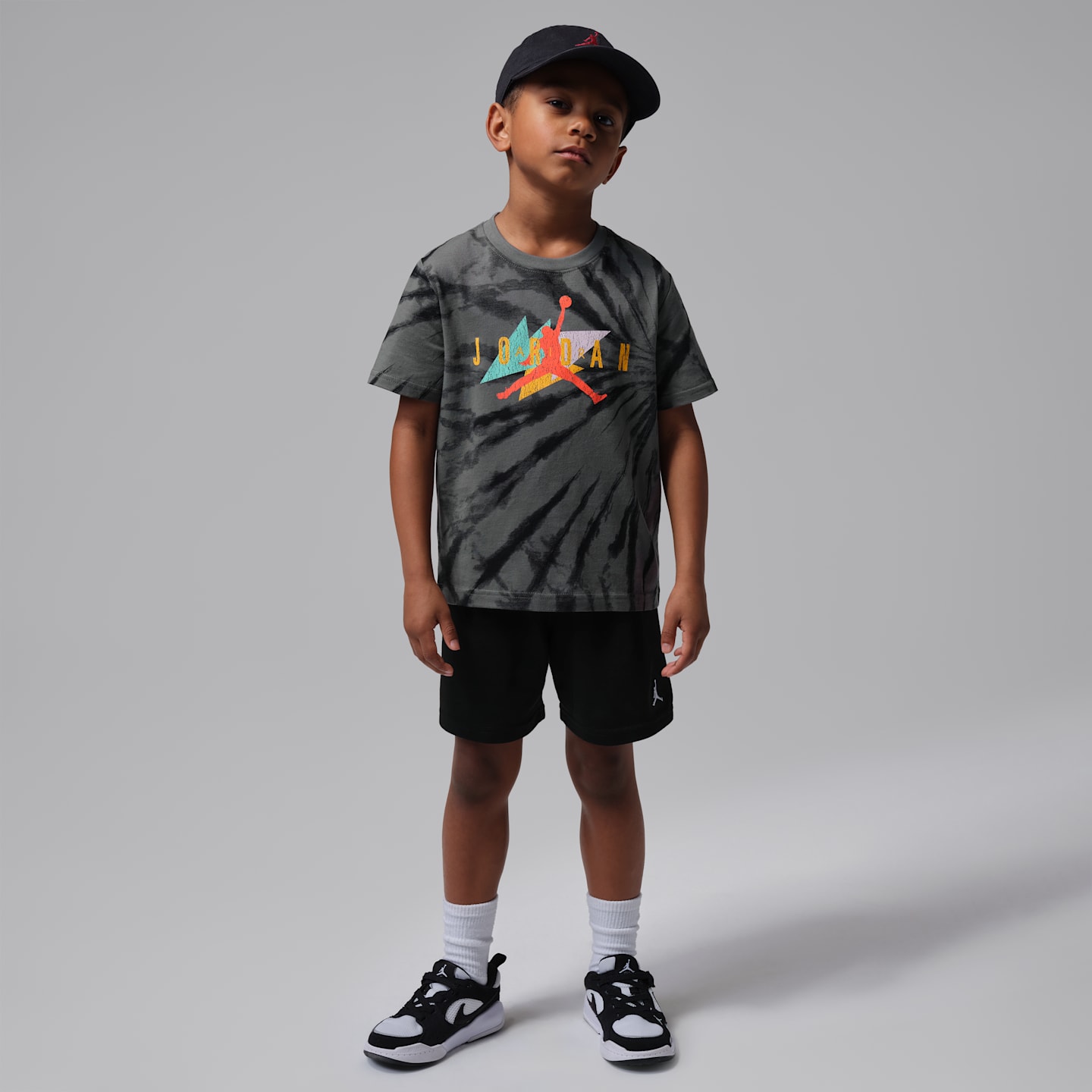 Детская футболка Jordan Geo Tie Dye, цвет: Железный серый — фото 5