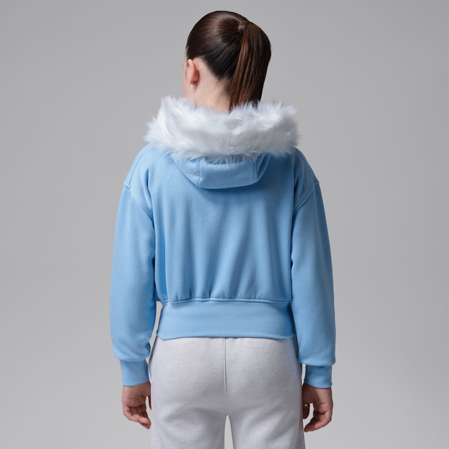 Детское худи Jordan Brooklyn Fireside Cozy Full-Zip, цвет: Серебристый — фото 2
