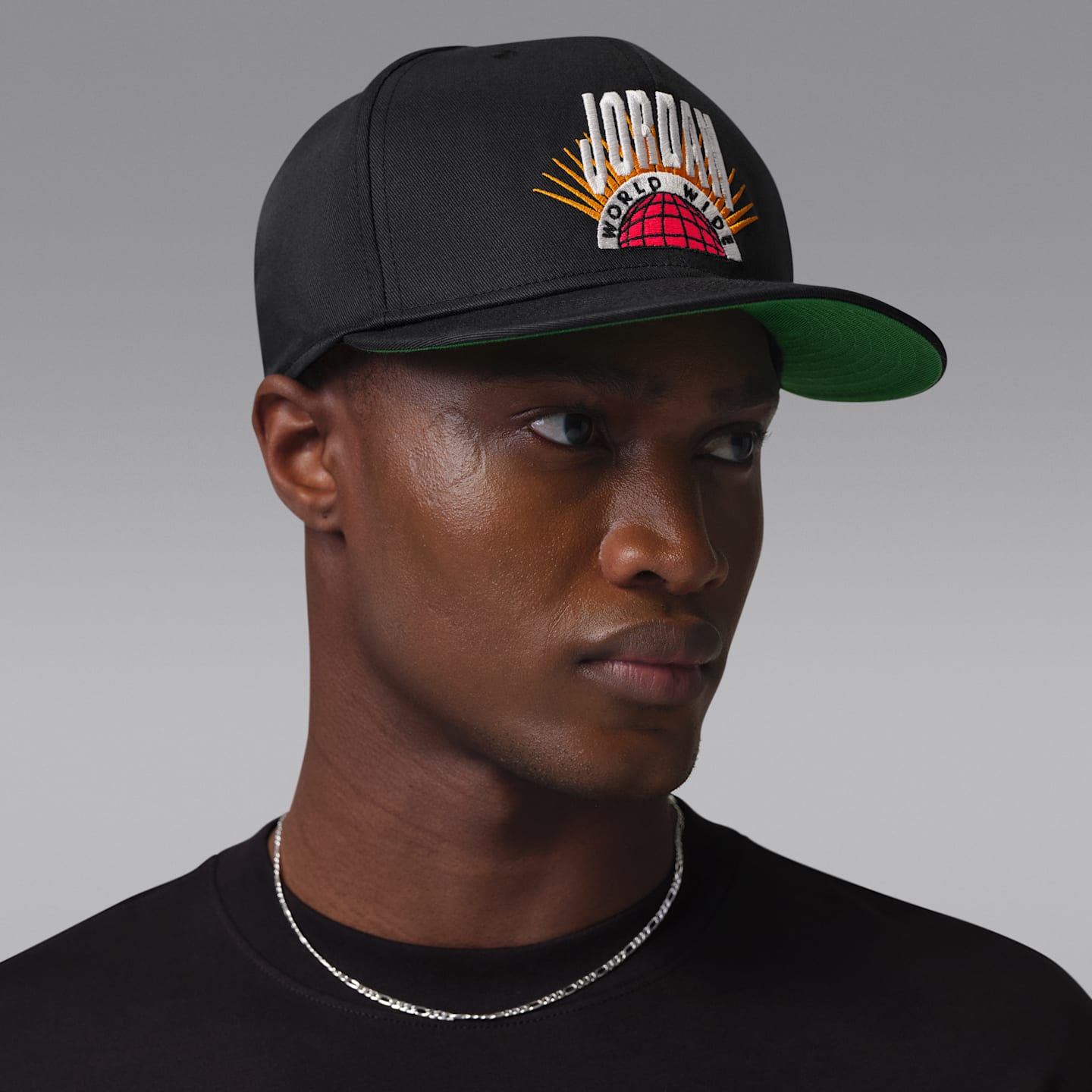 Кепка Jordan Essentials Pro Structured с прямым козырьком, цвет: Чёрный / Зелёный — фото 3