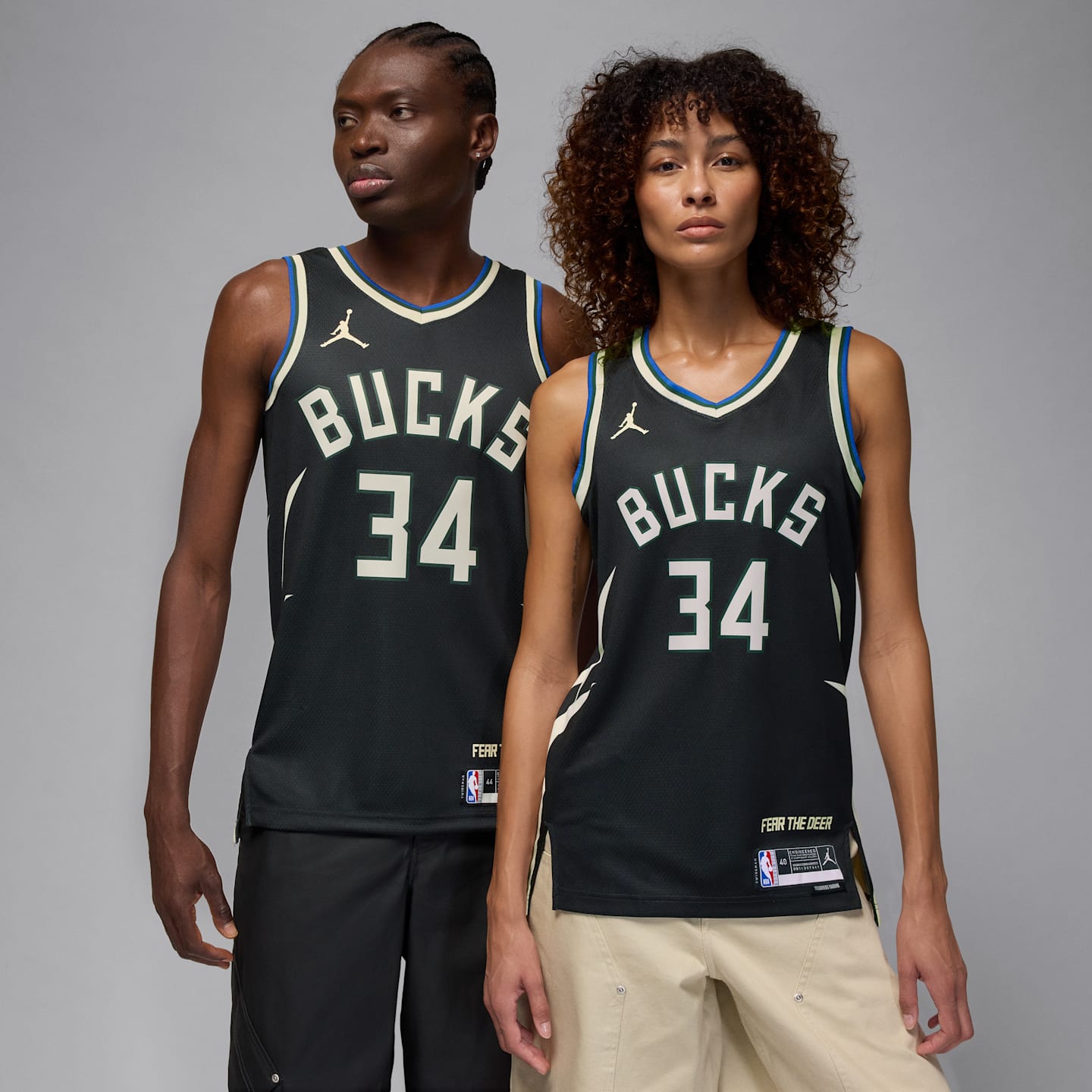 Мужской топ Jordan Milwaukee Bucks Statement Edition Dri-FIT NBA Swingman Jersey, цвет: Чёрный — фото 1