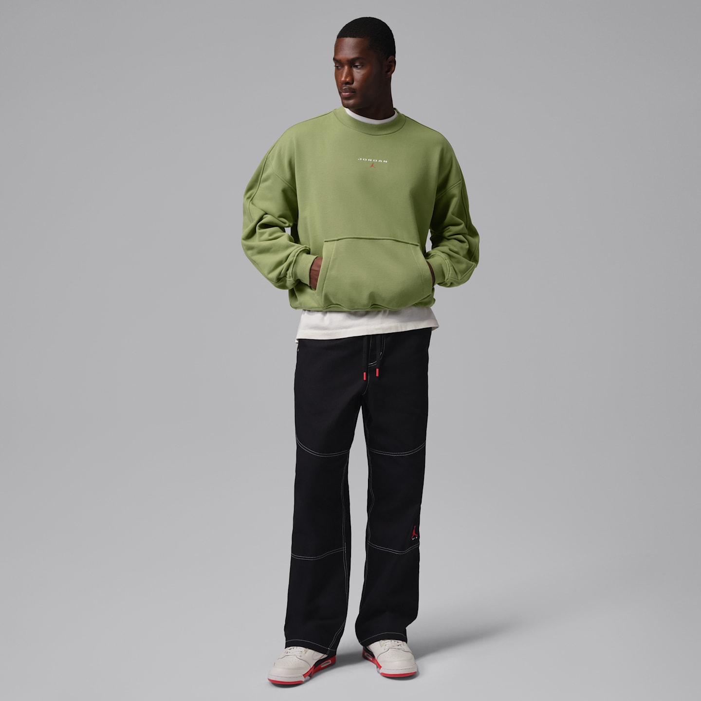Мужская толстовка Jordan Flight Fleece Crew-Neck, цвет: Alligator — фото 8
